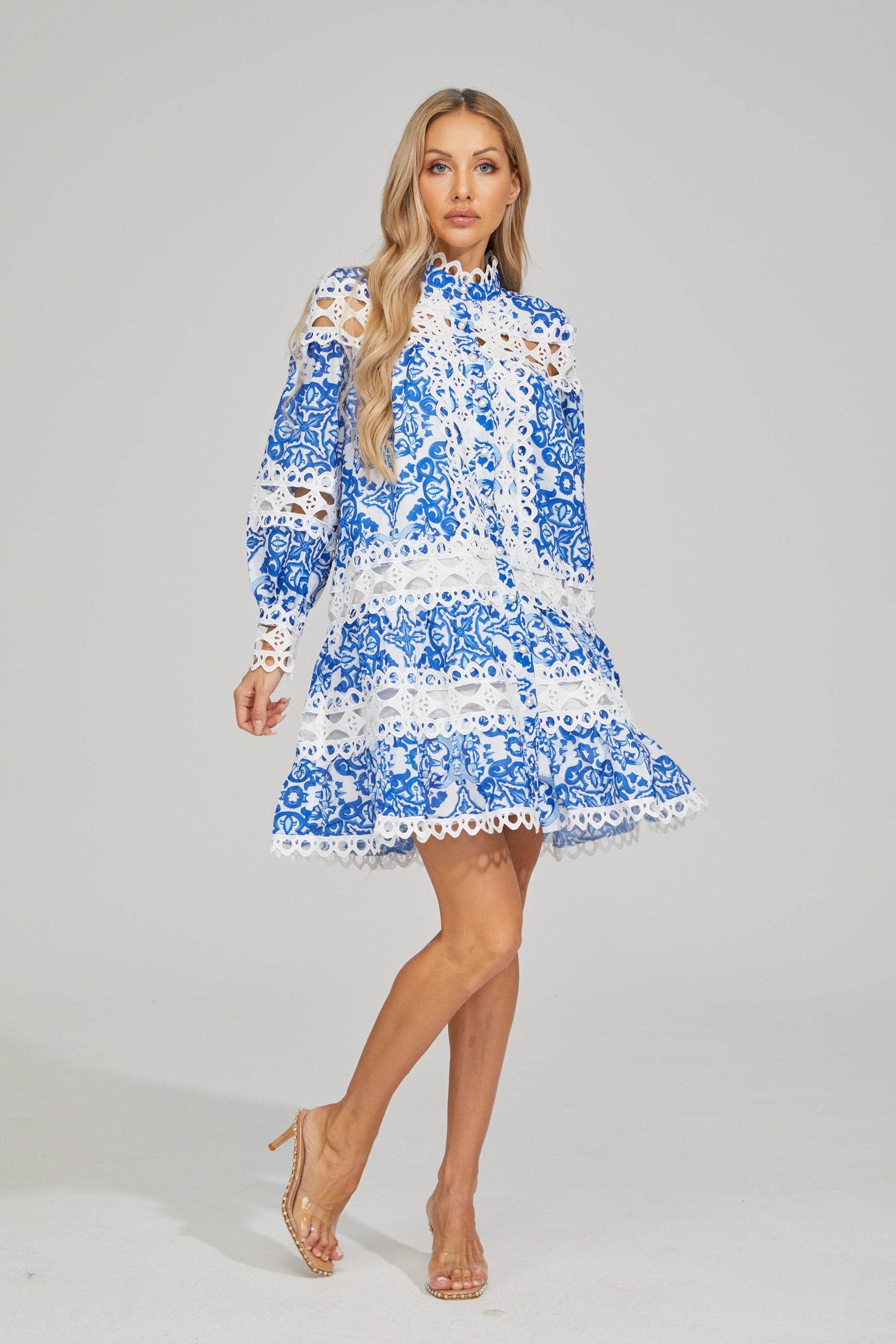 Harper Bluebell Floral A-Line Mini Dress