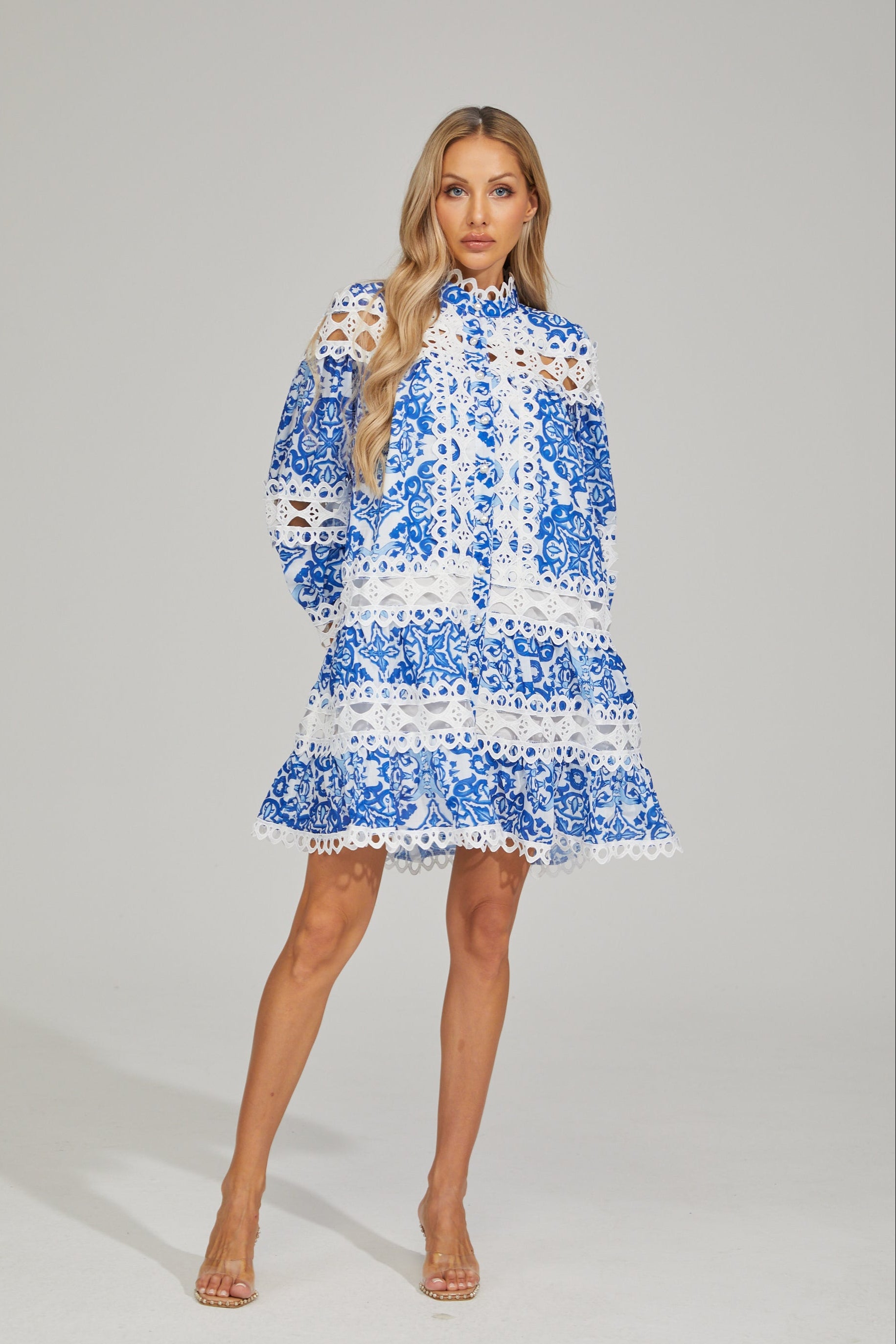 Harper Bluebell Floral A-Line Mini Dress