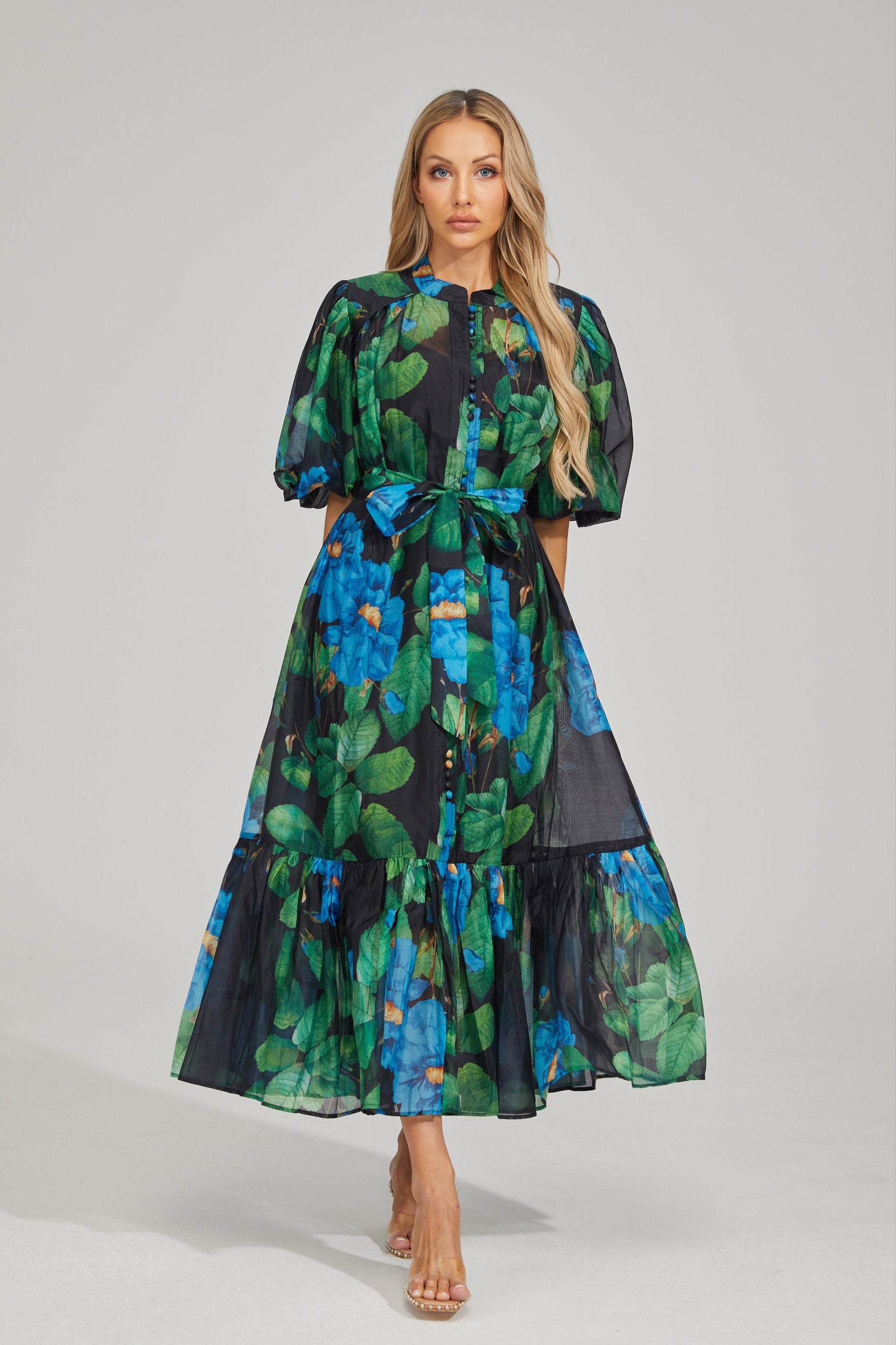 Filippa Bloom Puff Sleeve Maxi Dress