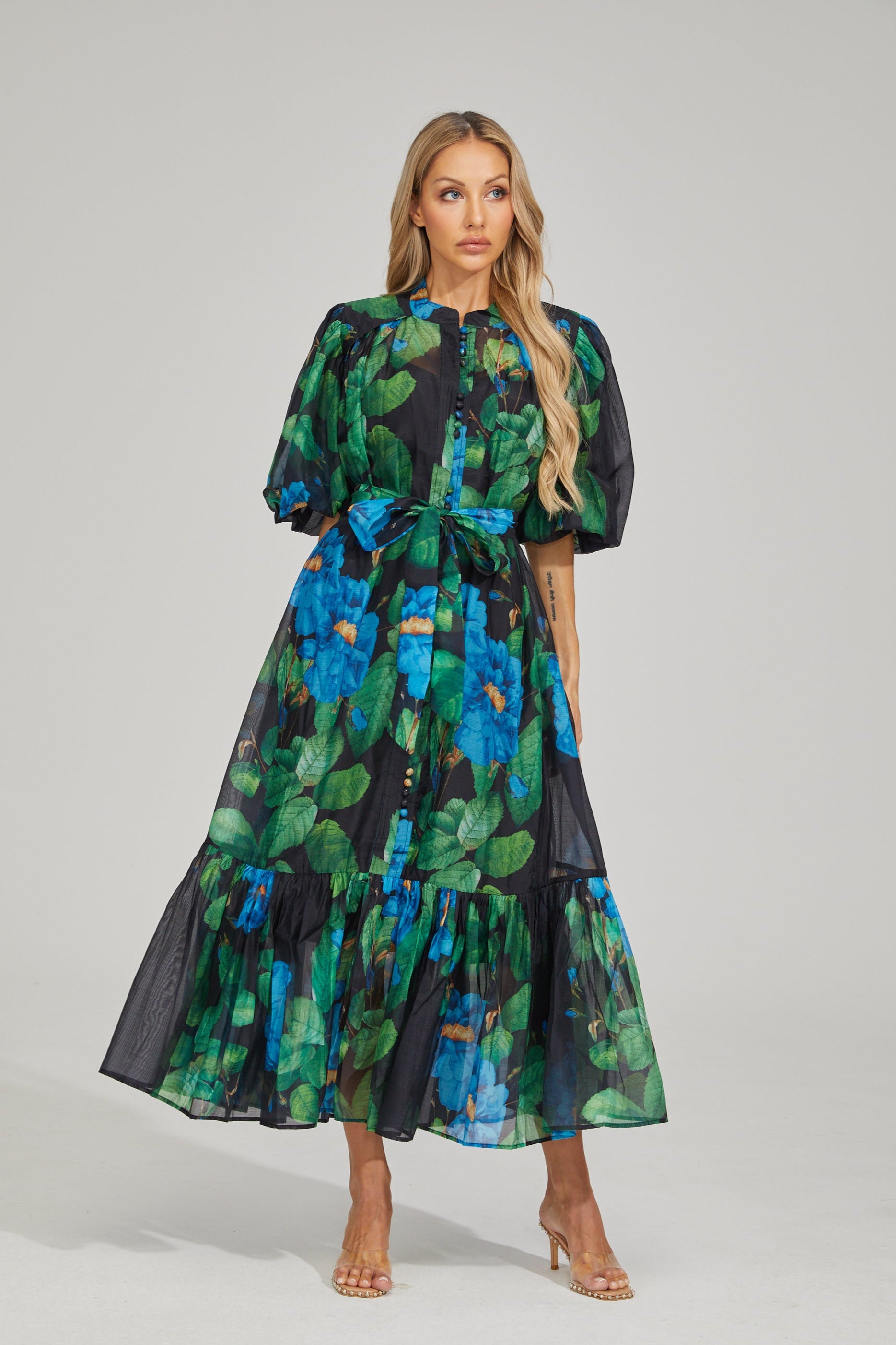 Filippa Bloom Puff Sleeve Maxi Dress