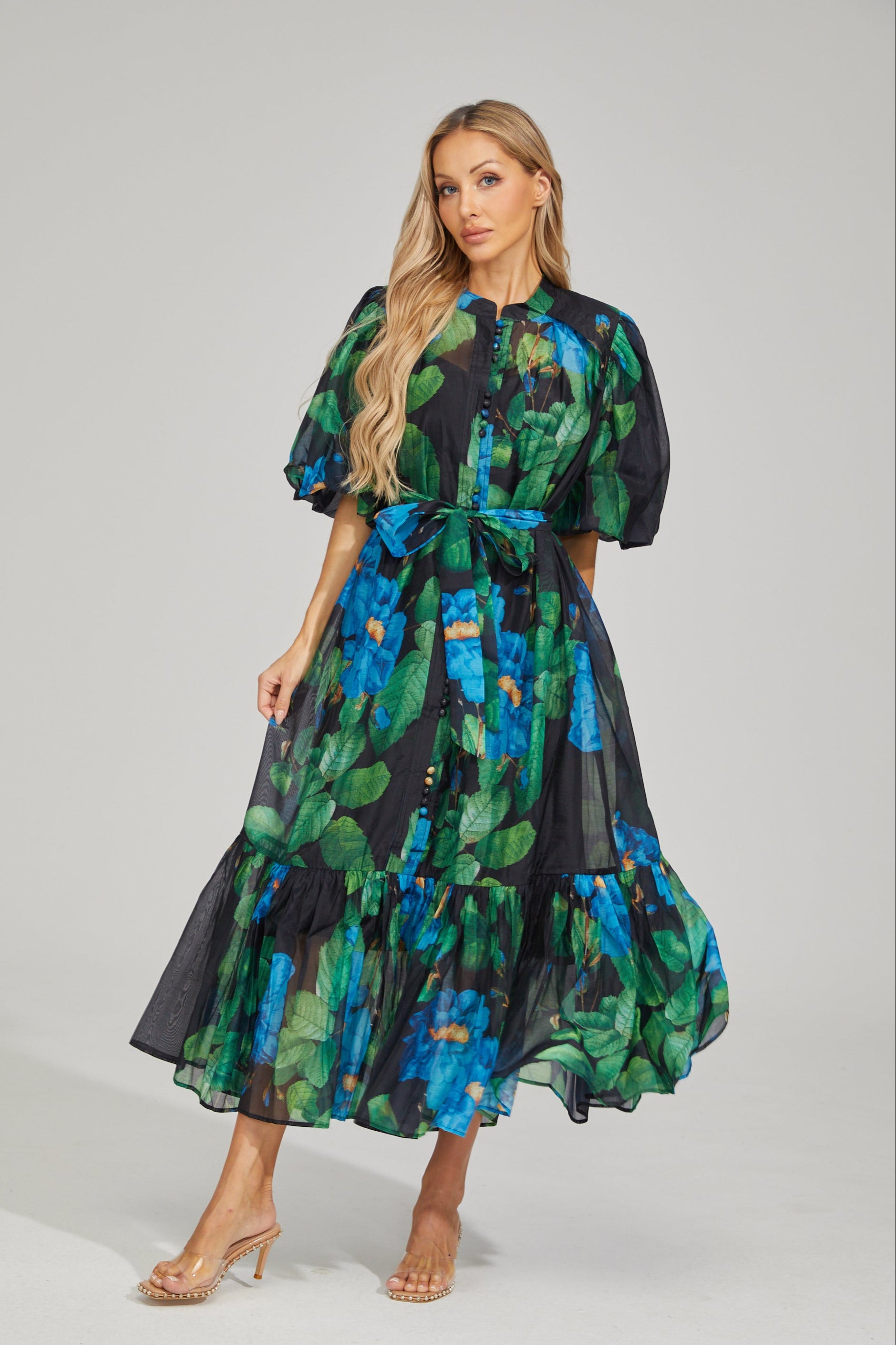 Filippa Bloom Puff Sleeve Maxi Dress