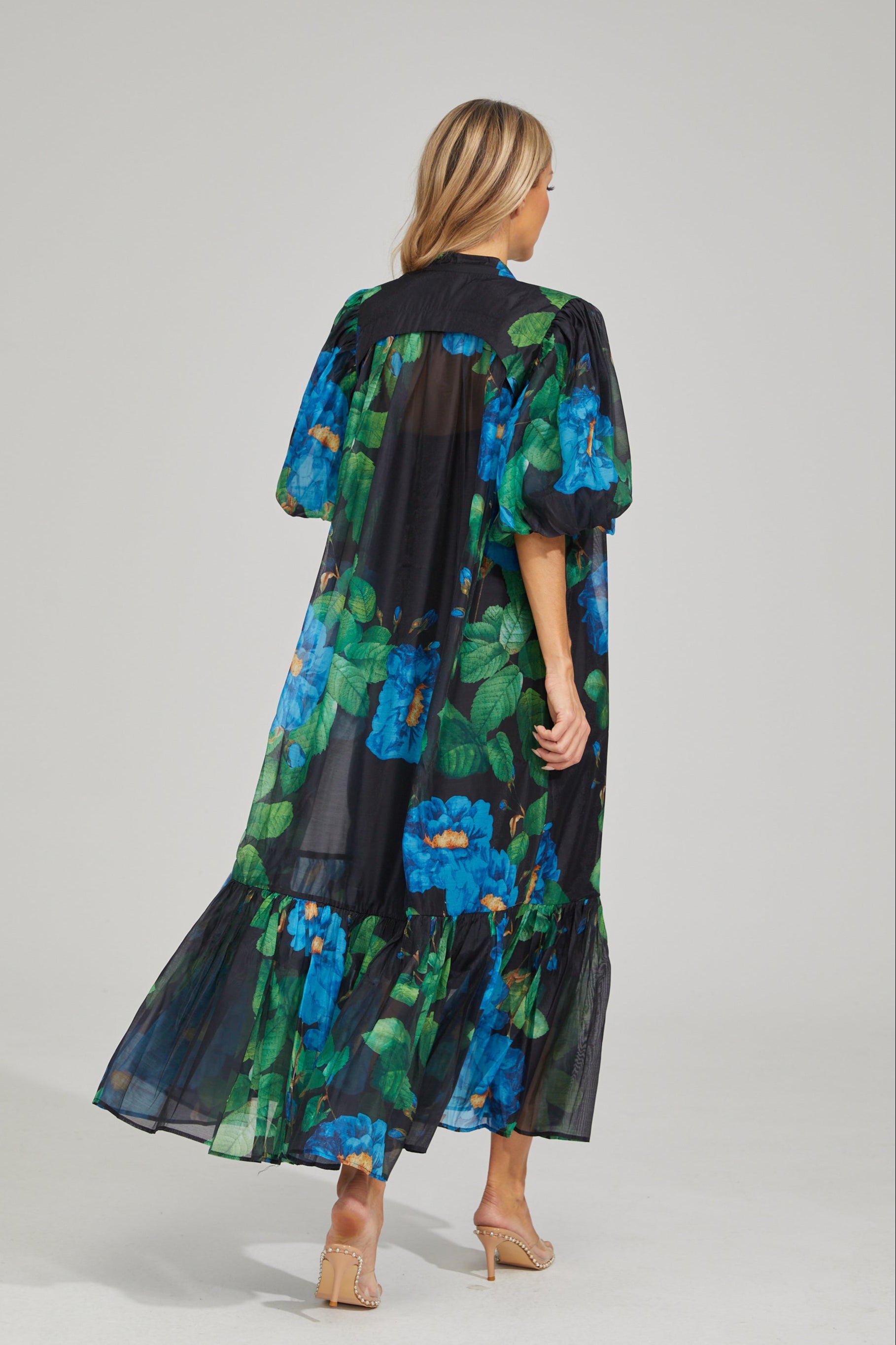 Filippa Bloom Puff Sleeve Maxi Dress