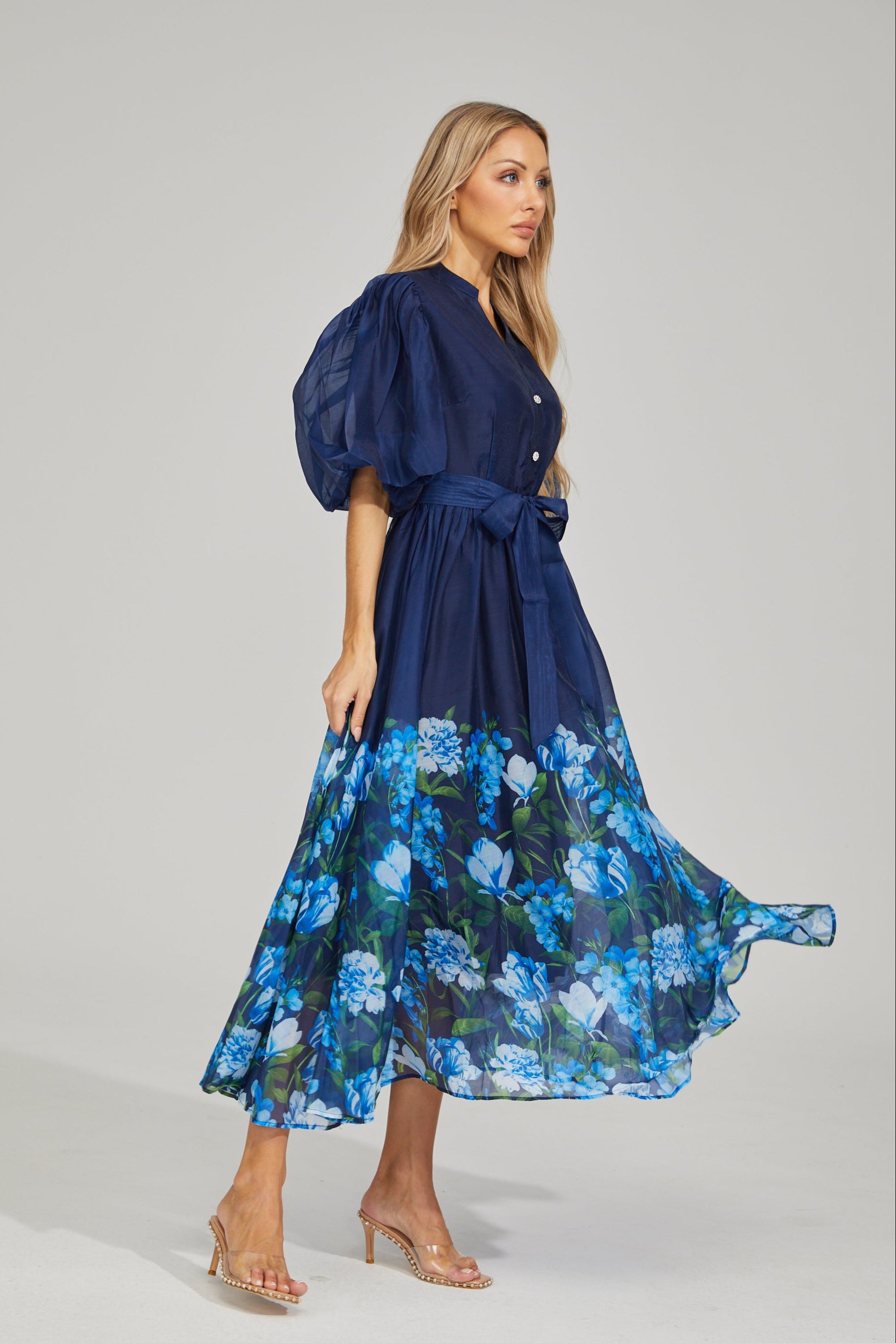 Laurine Bloom Button-Down Maxi Dress