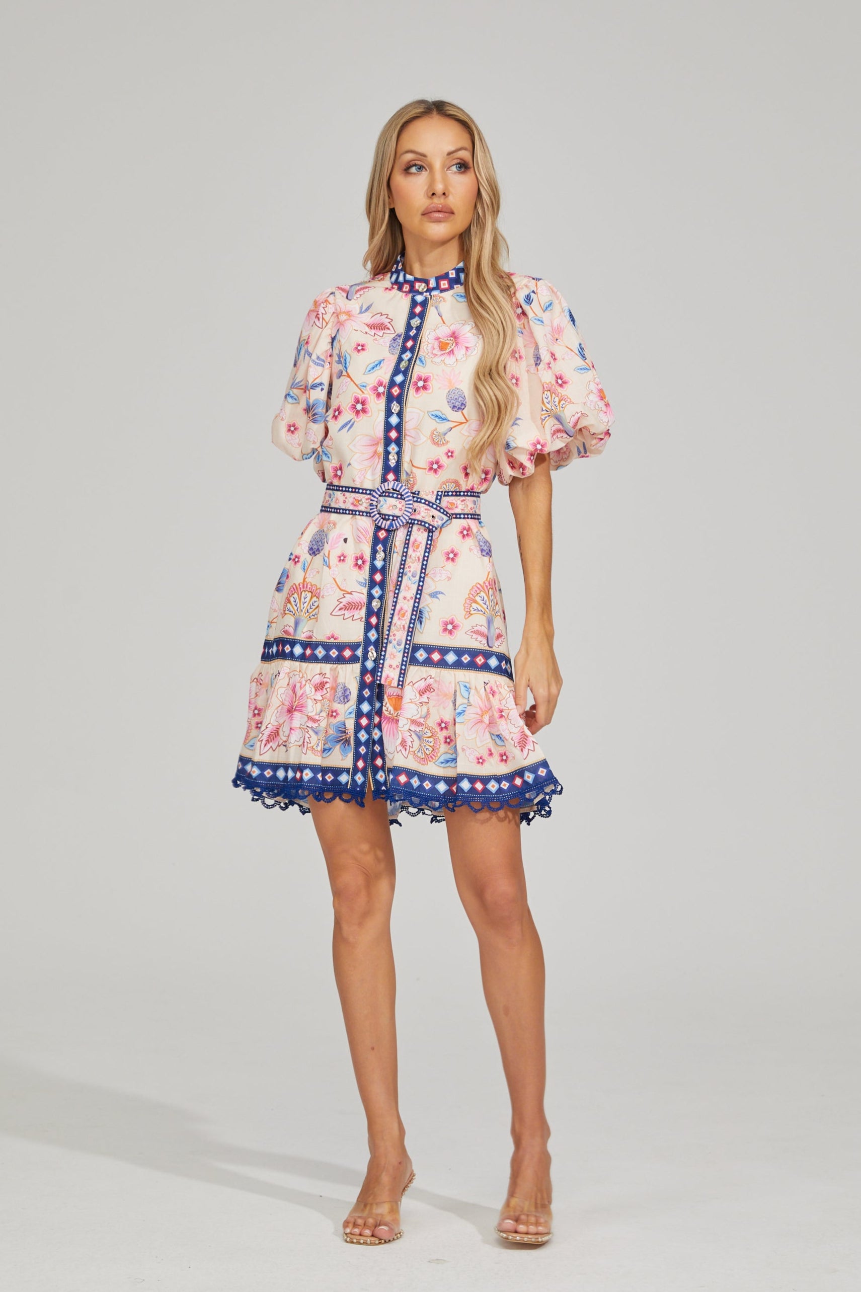 Darya Floral Embroidered Mini Dress