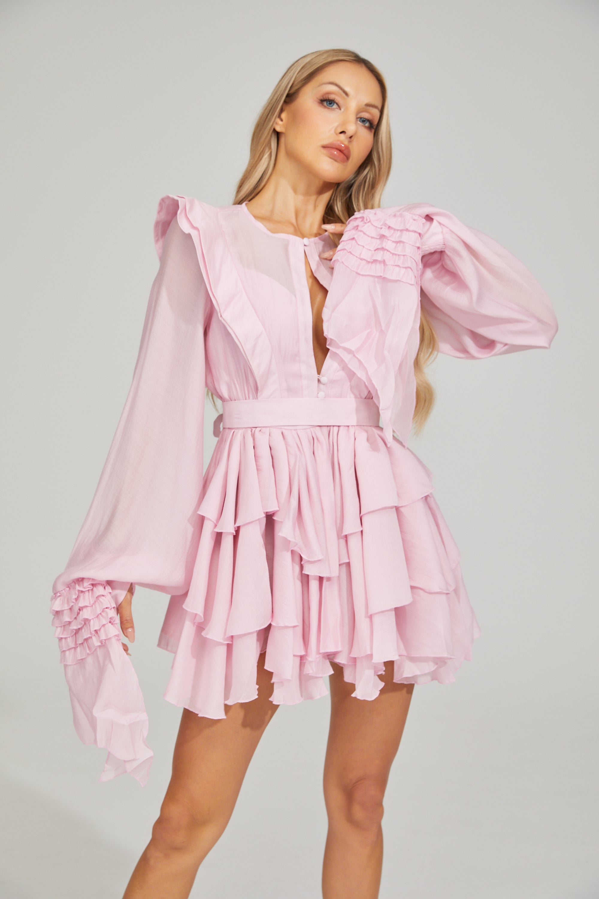 Monique Ruffle Chic Mini Dress