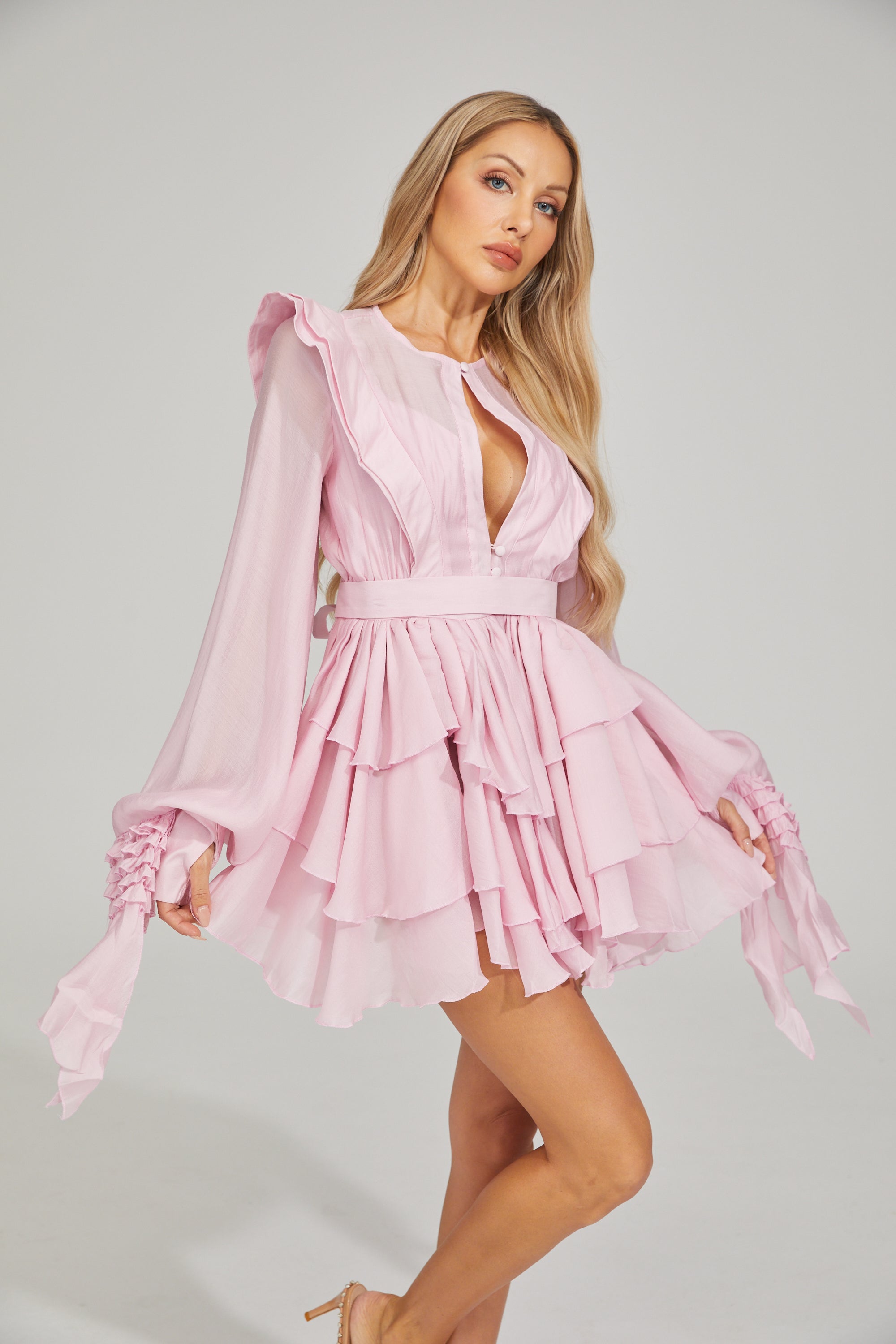 Monique Ruffle Chic Mini Dress