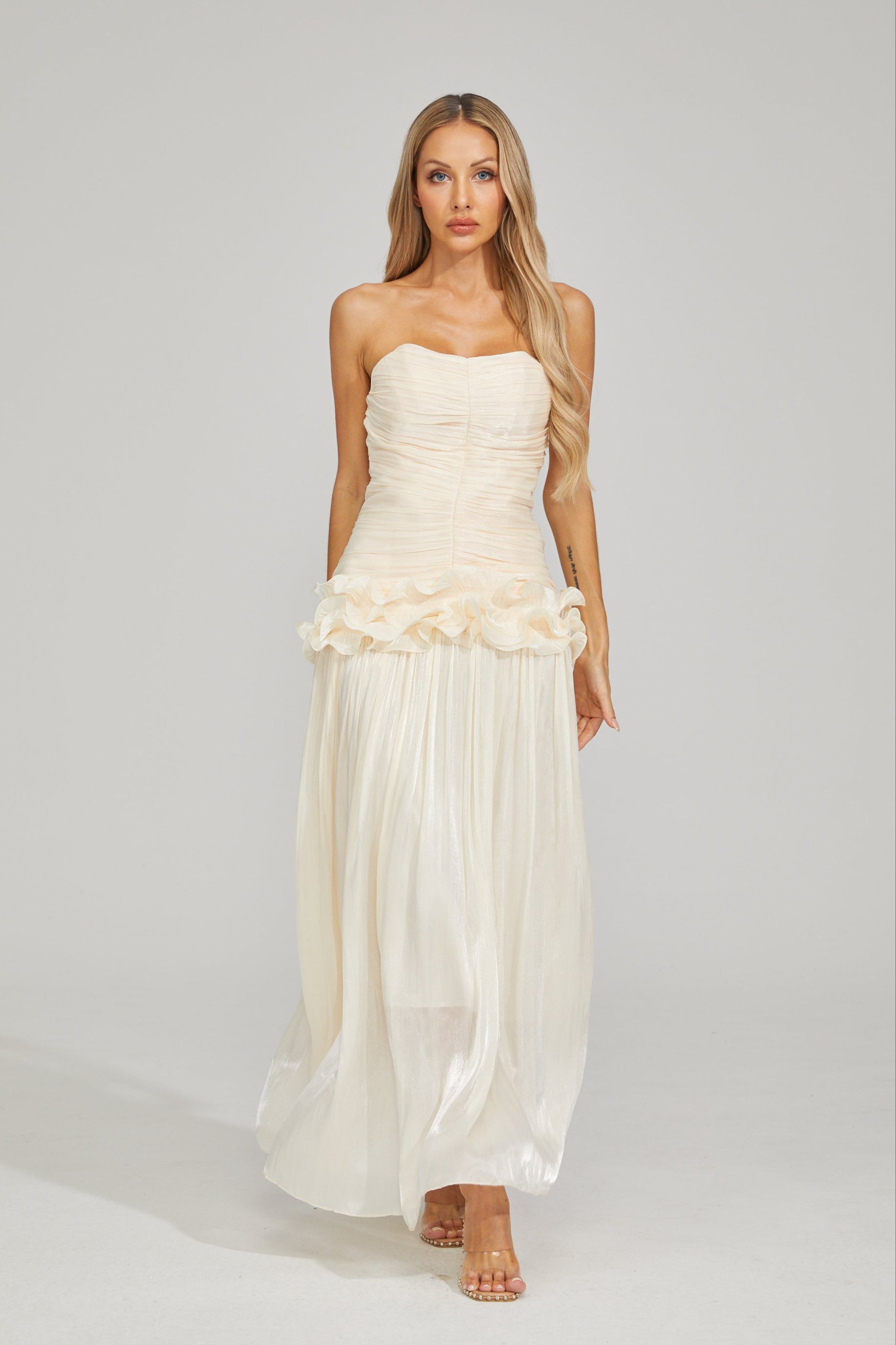 Coralie Ivory Dream Strapless Maxi Dress