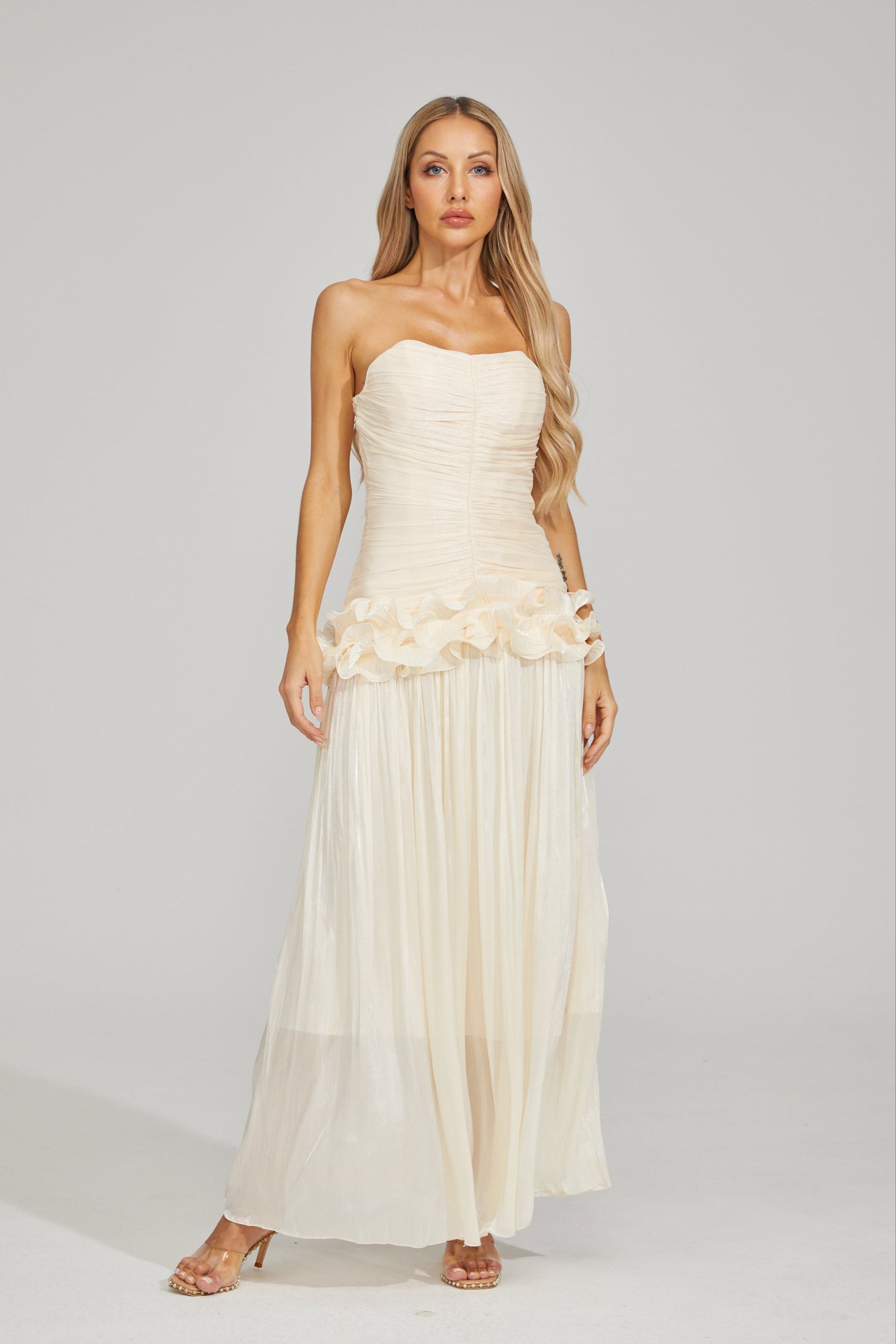 Coralie Ivory Dream Strapless Maxi Dress