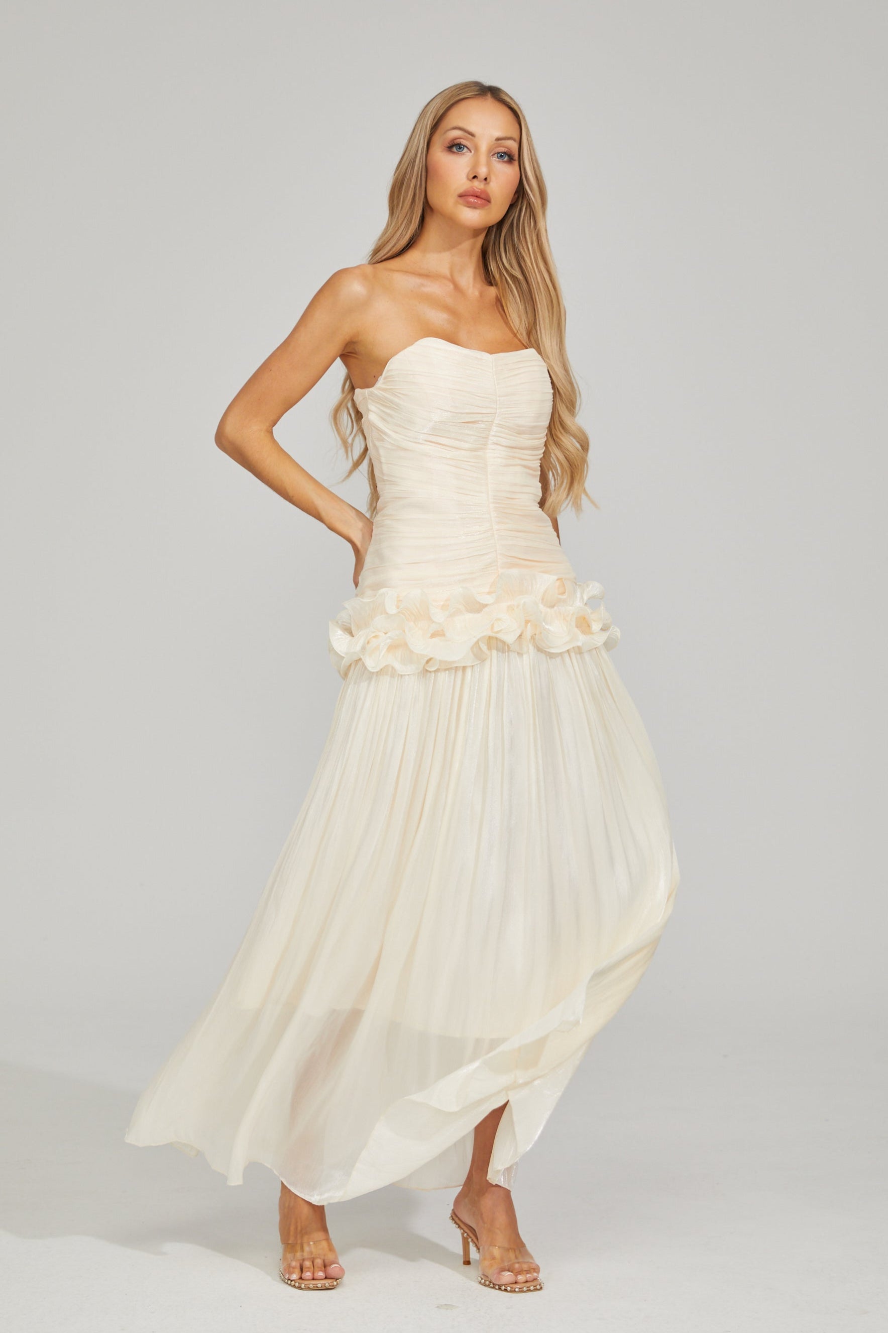 Coralie Ivory Dream Strapless Maxi Dress