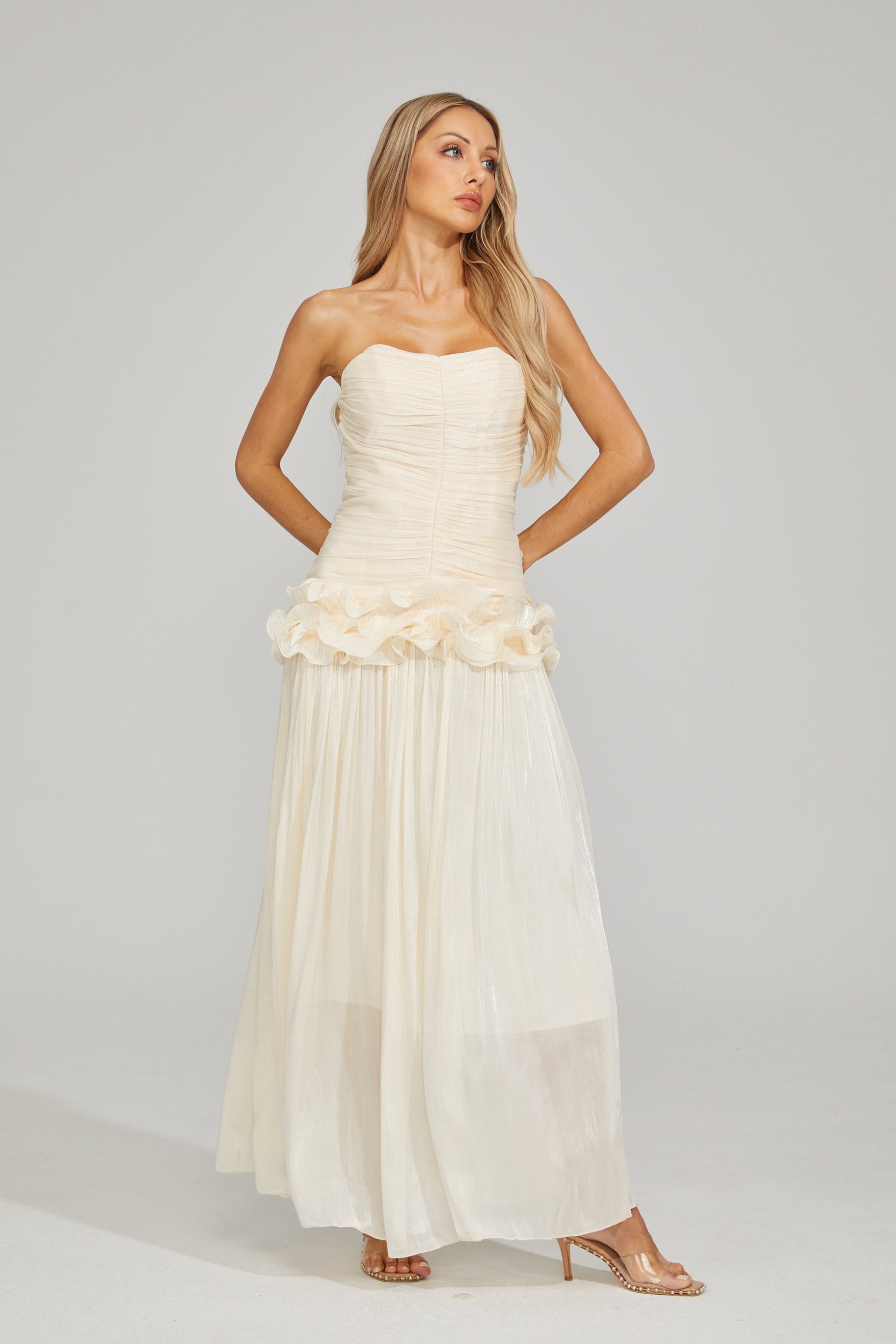 Coralie Ivory Dream Strapless Maxi Dress