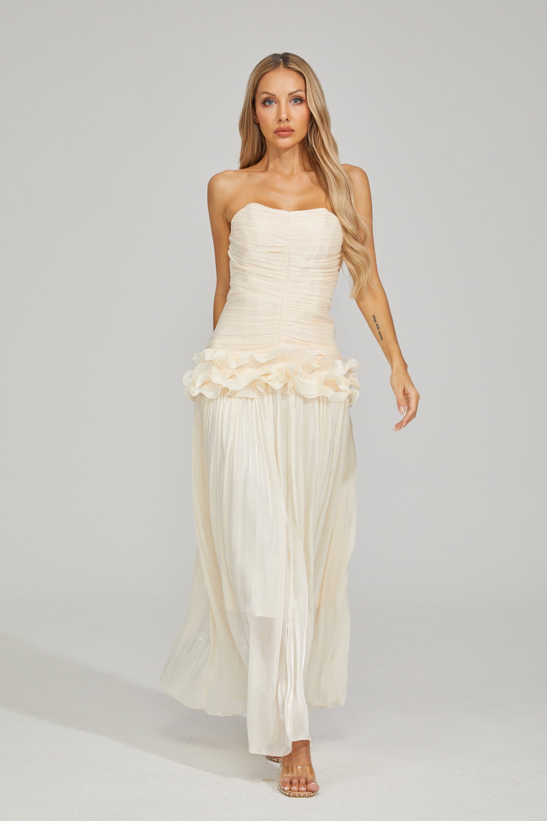 Coralie Ivory Dream Strapless Maxi Dress