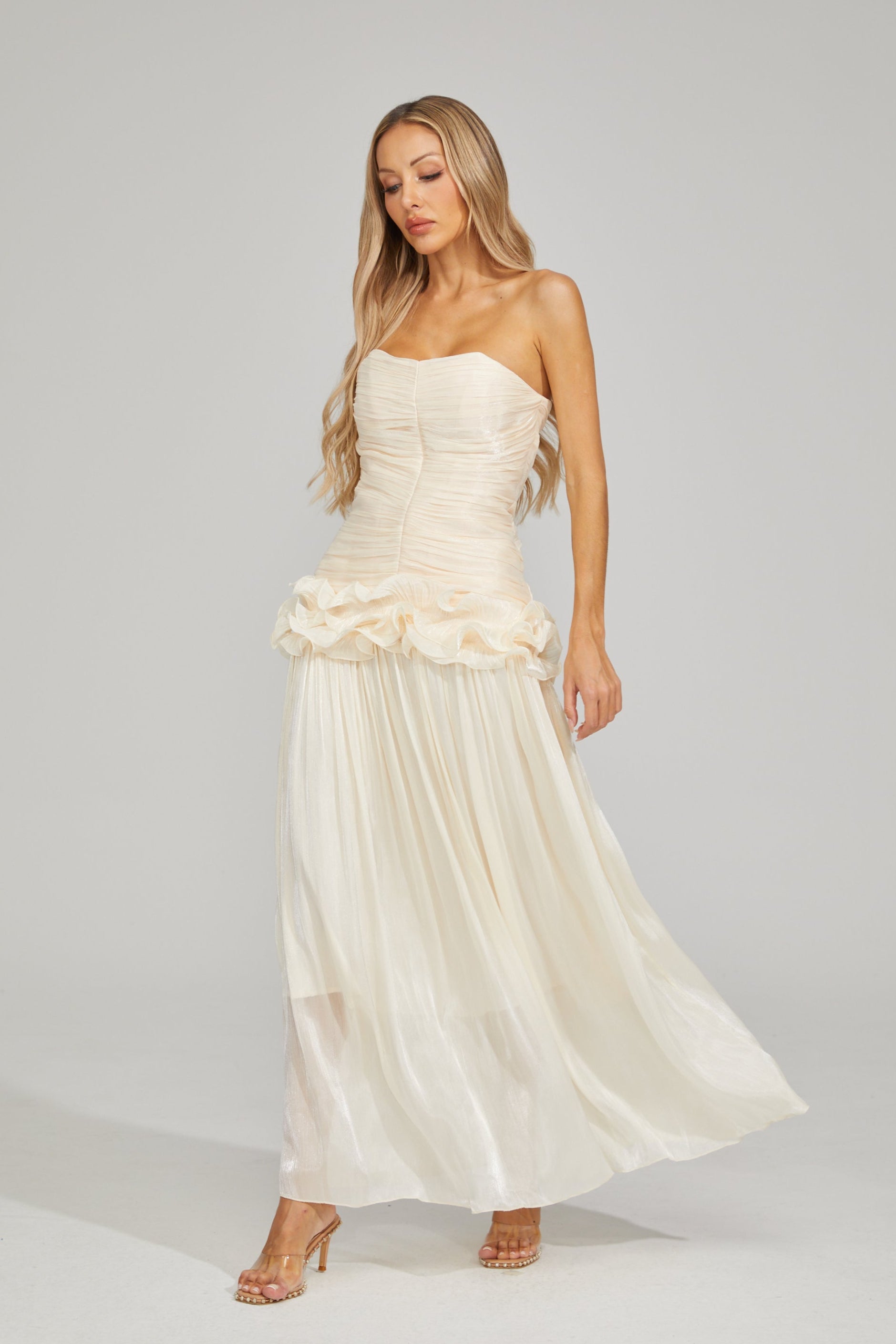 Coralie Ivory Dream Strapless Maxi Dress