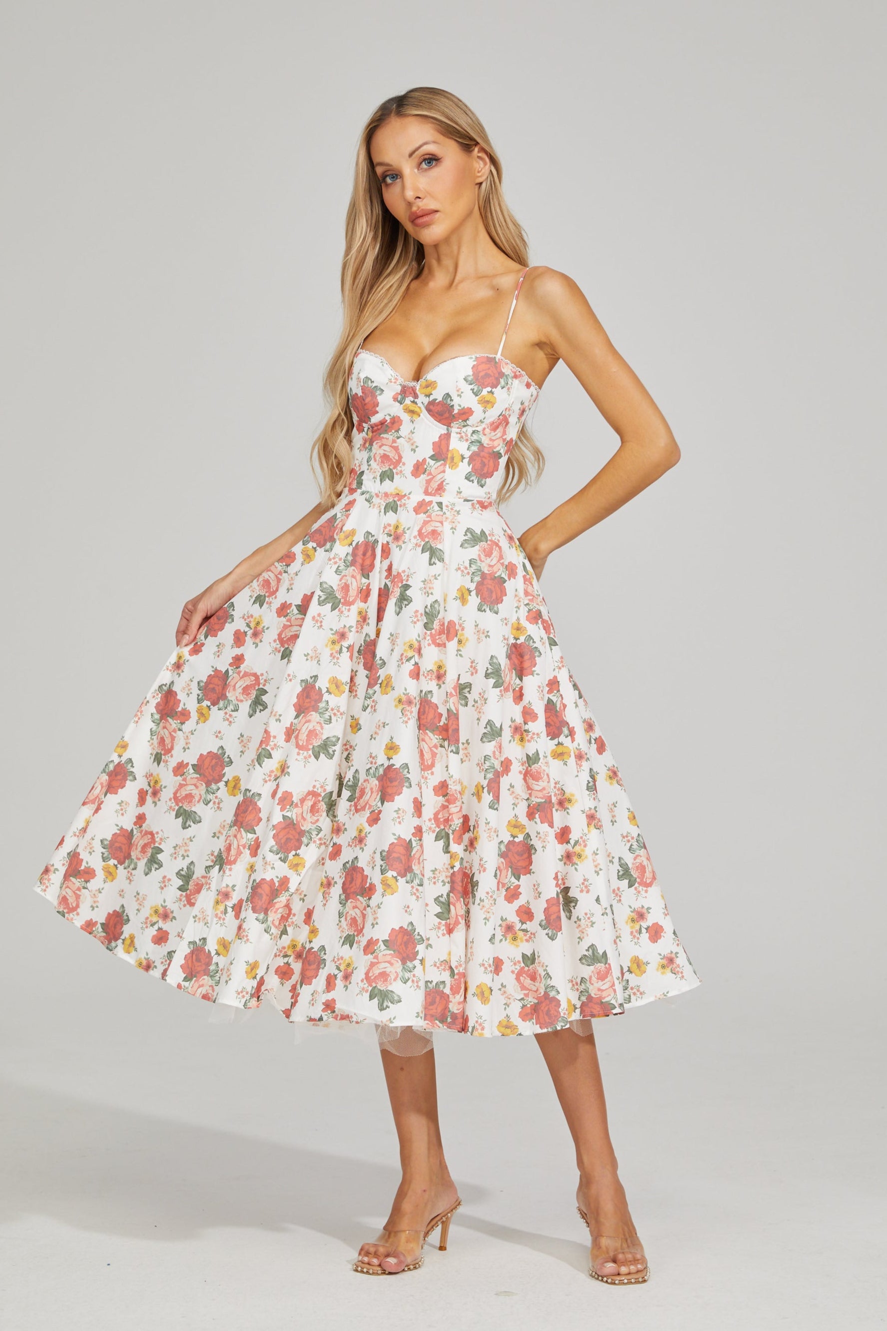 Mirabelle Rose Garden Midi Dress