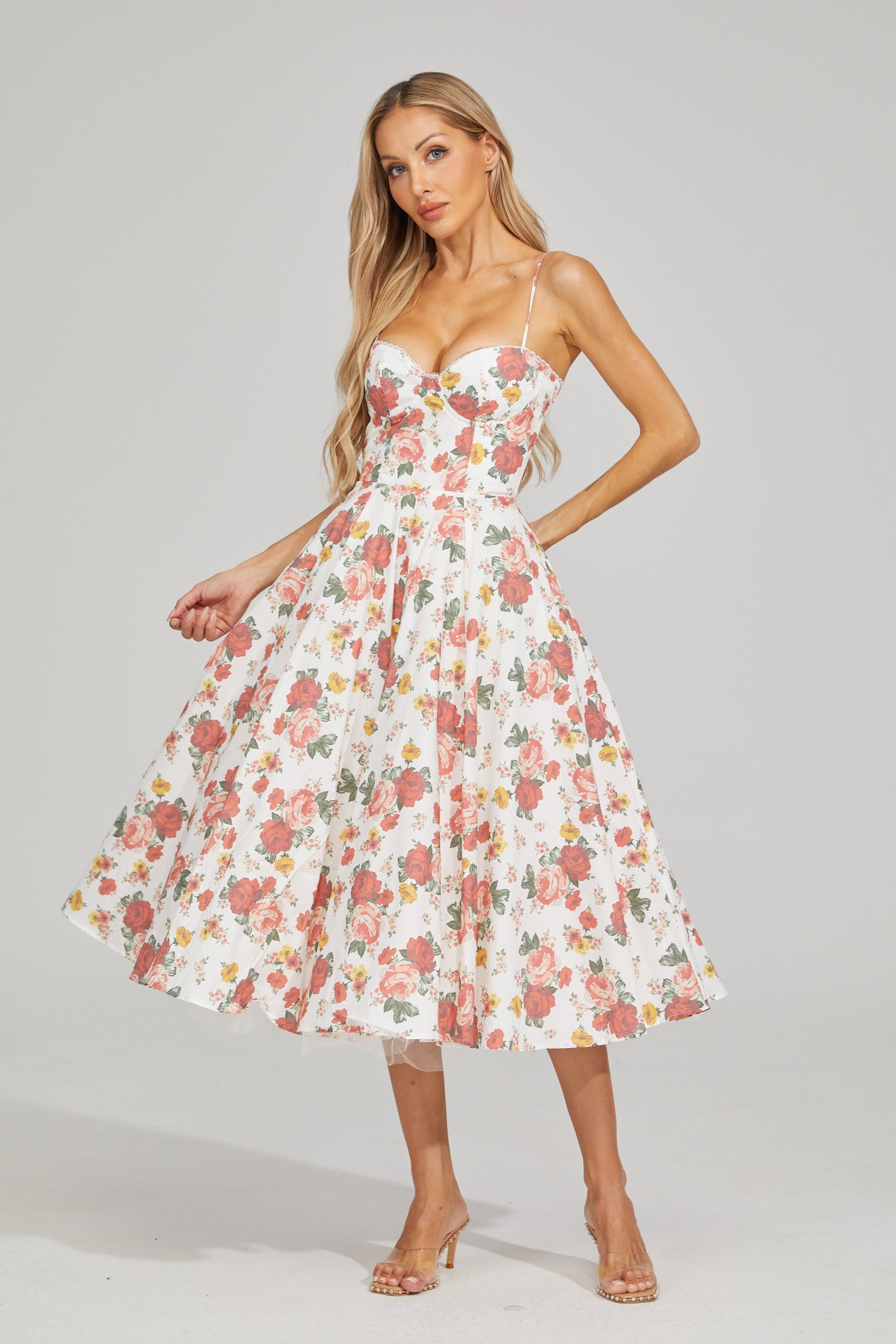 Mirabelle Rose Garden Midi Dress