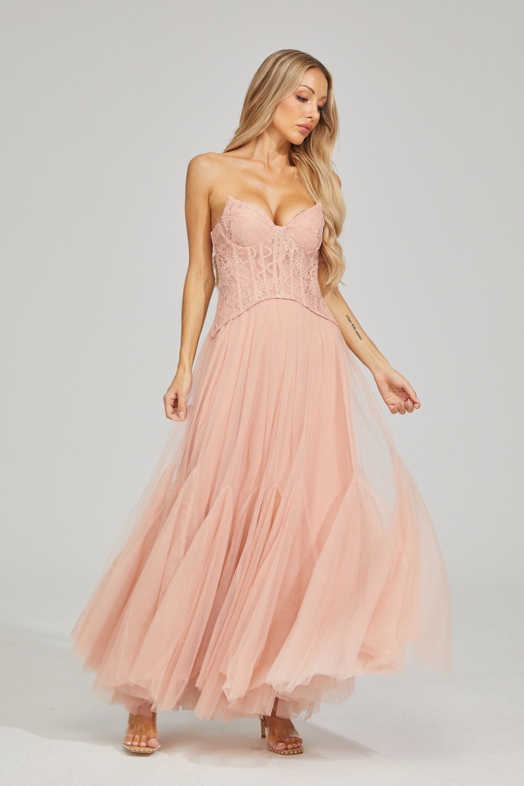 Freya Lace & Tulle Maxi Dress