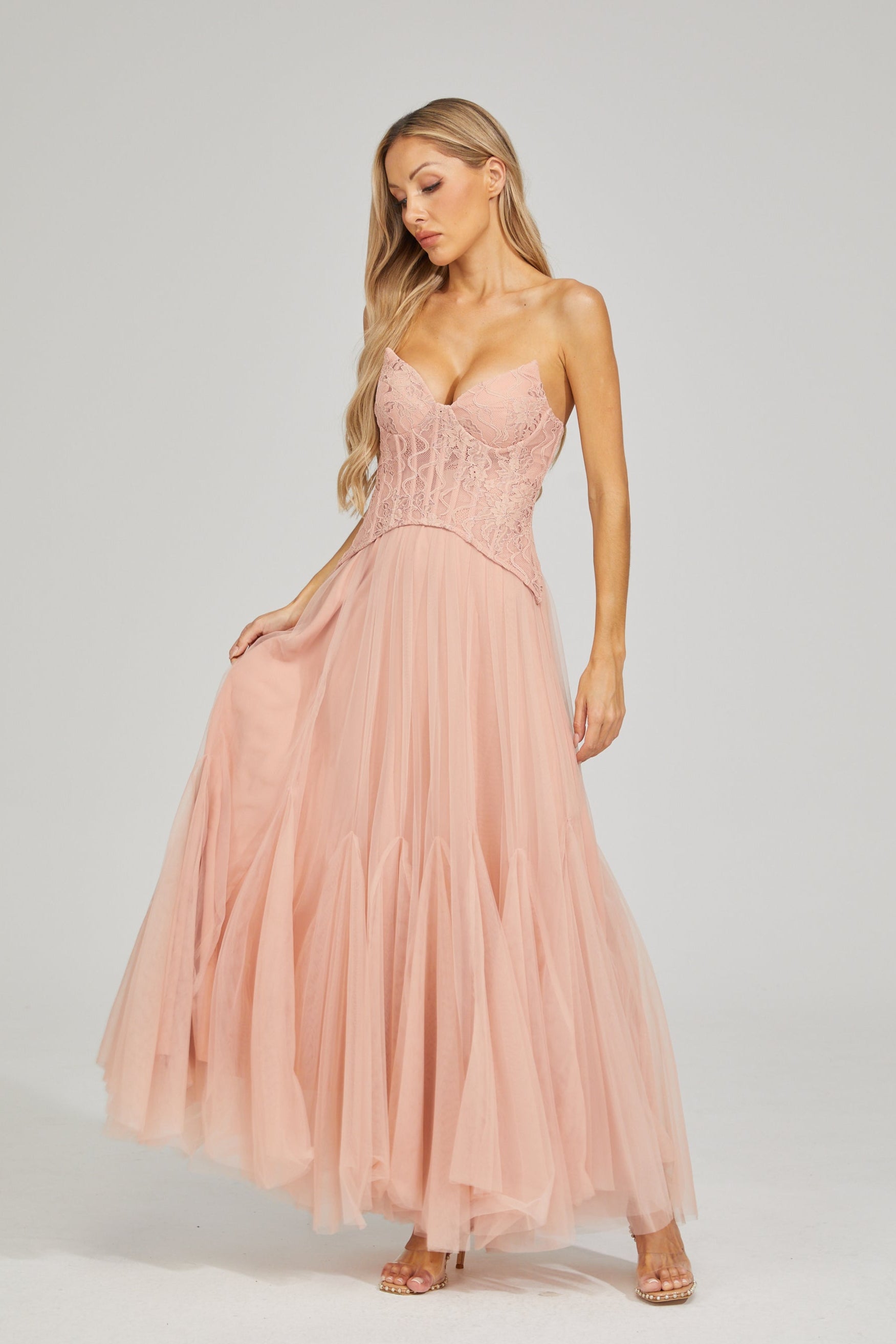 Freya Lace & Tulle Maxi Dress