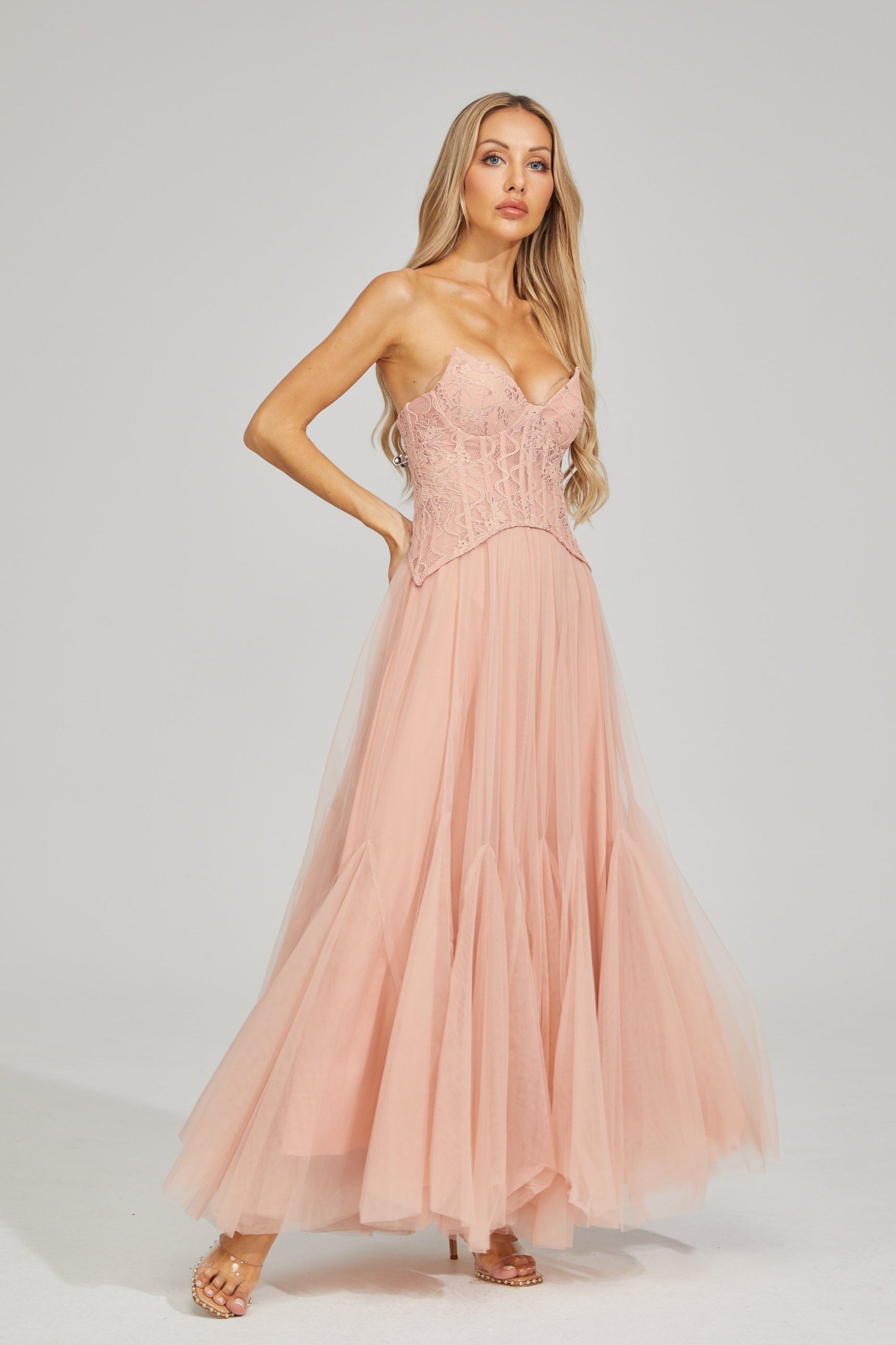 Freya Lace & Tulle Maxi Dress