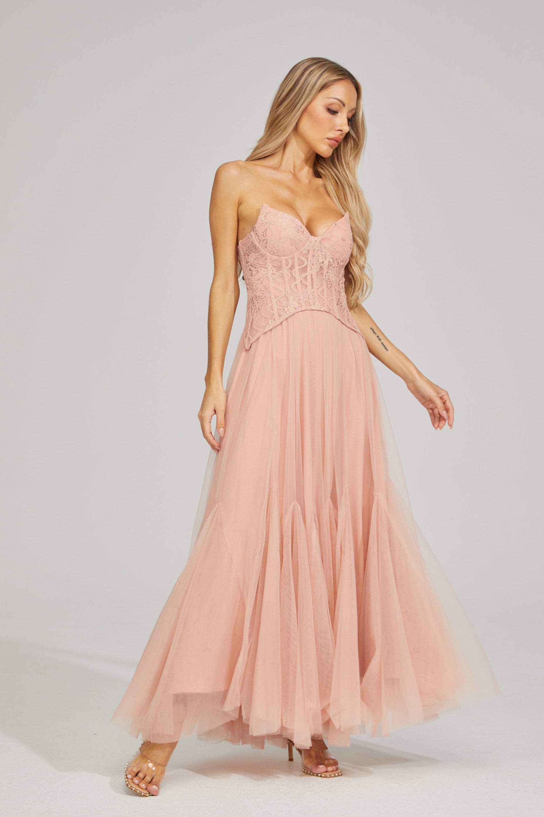 Freya Lace & Tulle Maxi Dress