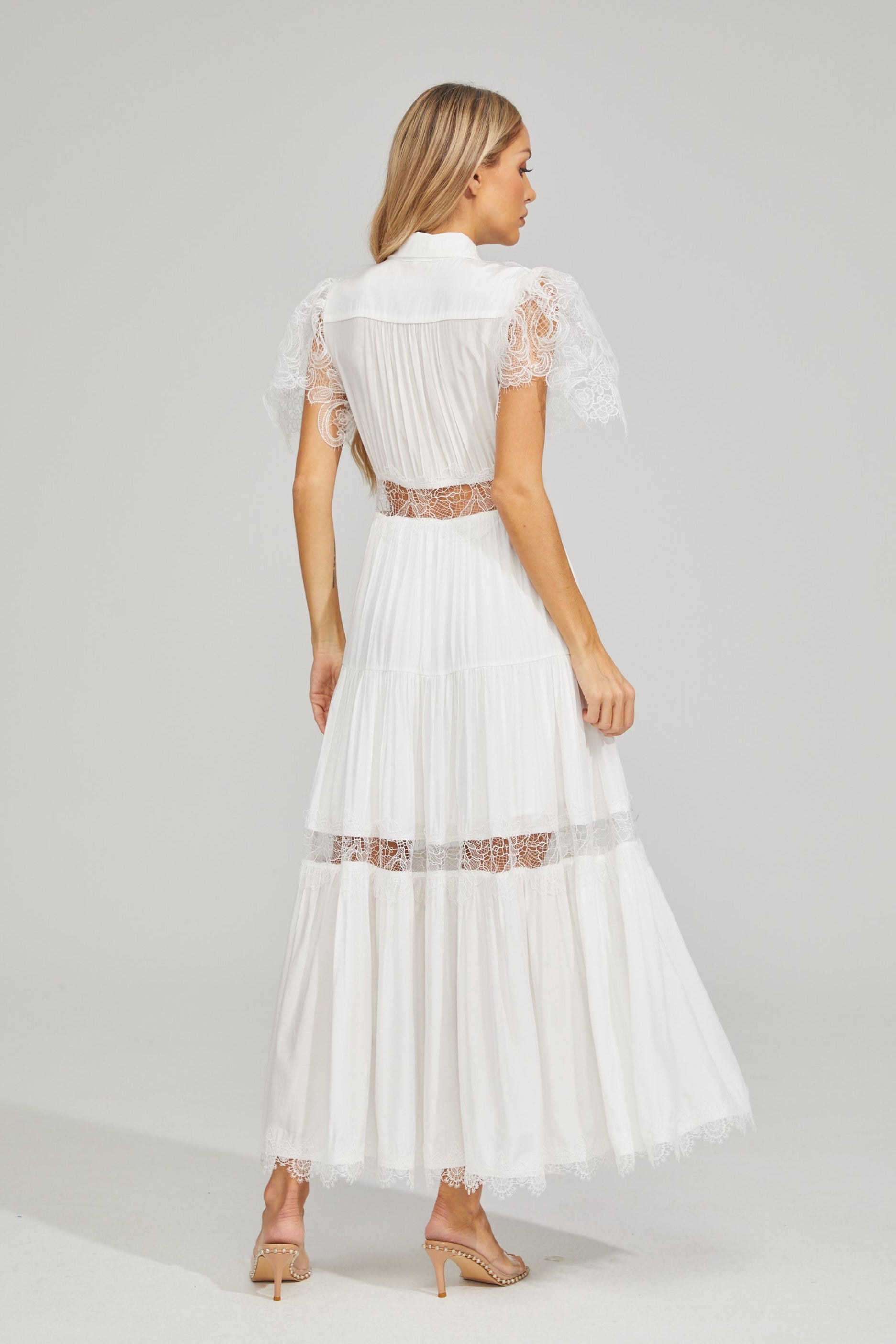 Tifaine Lace Whisper Tiered Maxi Dress