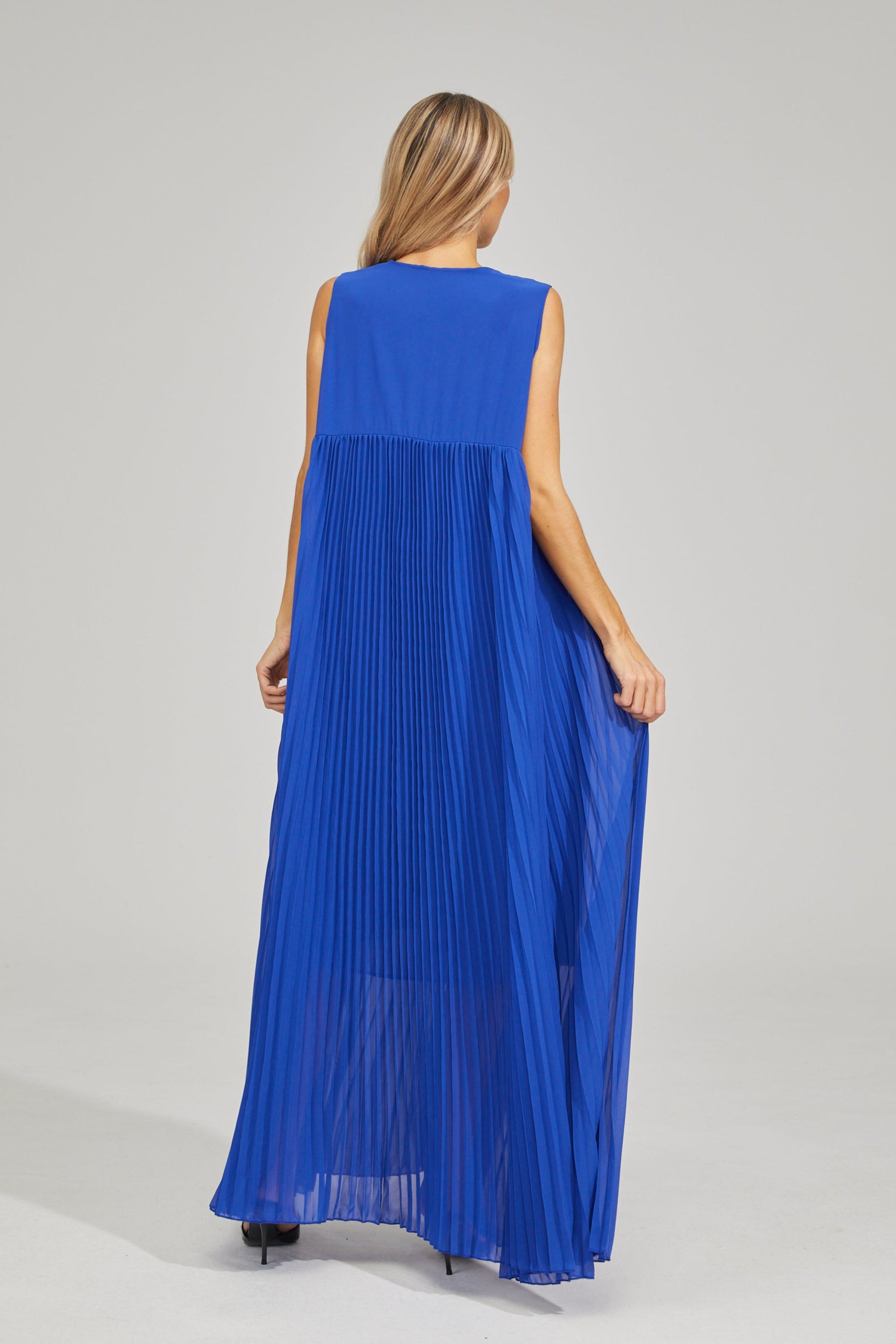 Sotiria Azure Pleated Maxi Dress