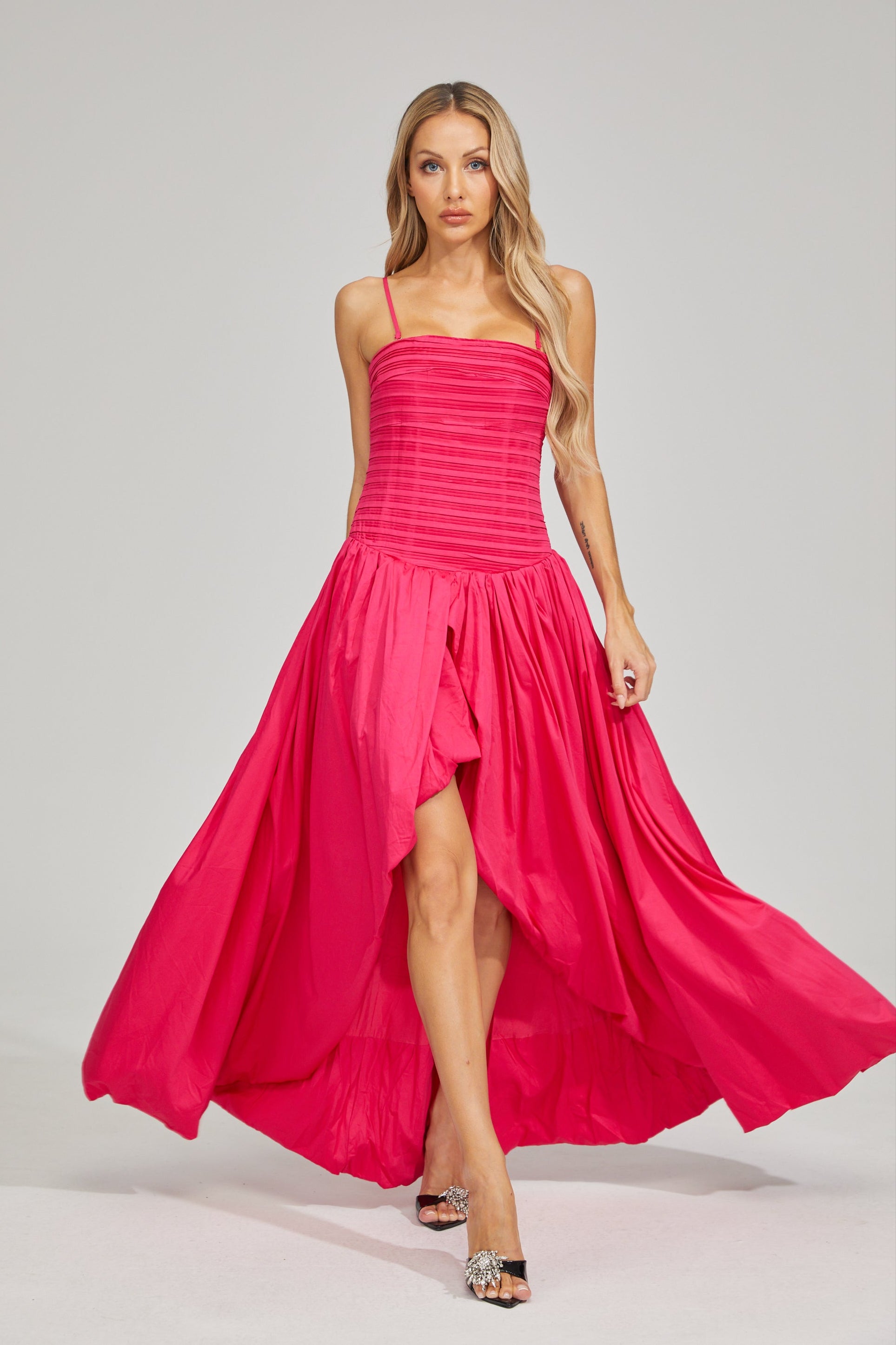 Flamingo Breeze Strapless Maxi Dress