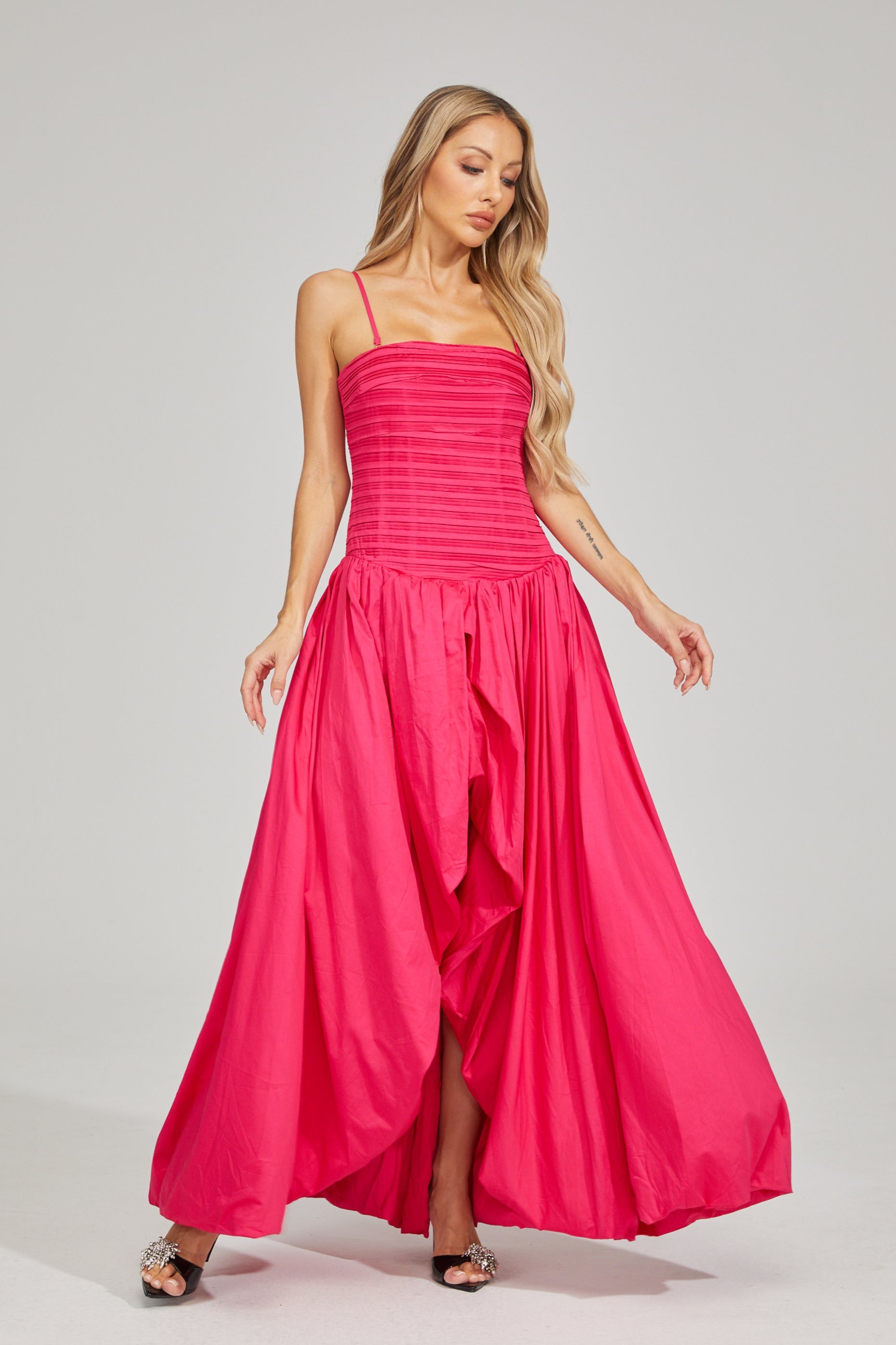 Flamingo Breeze Strapless Maxi Dress