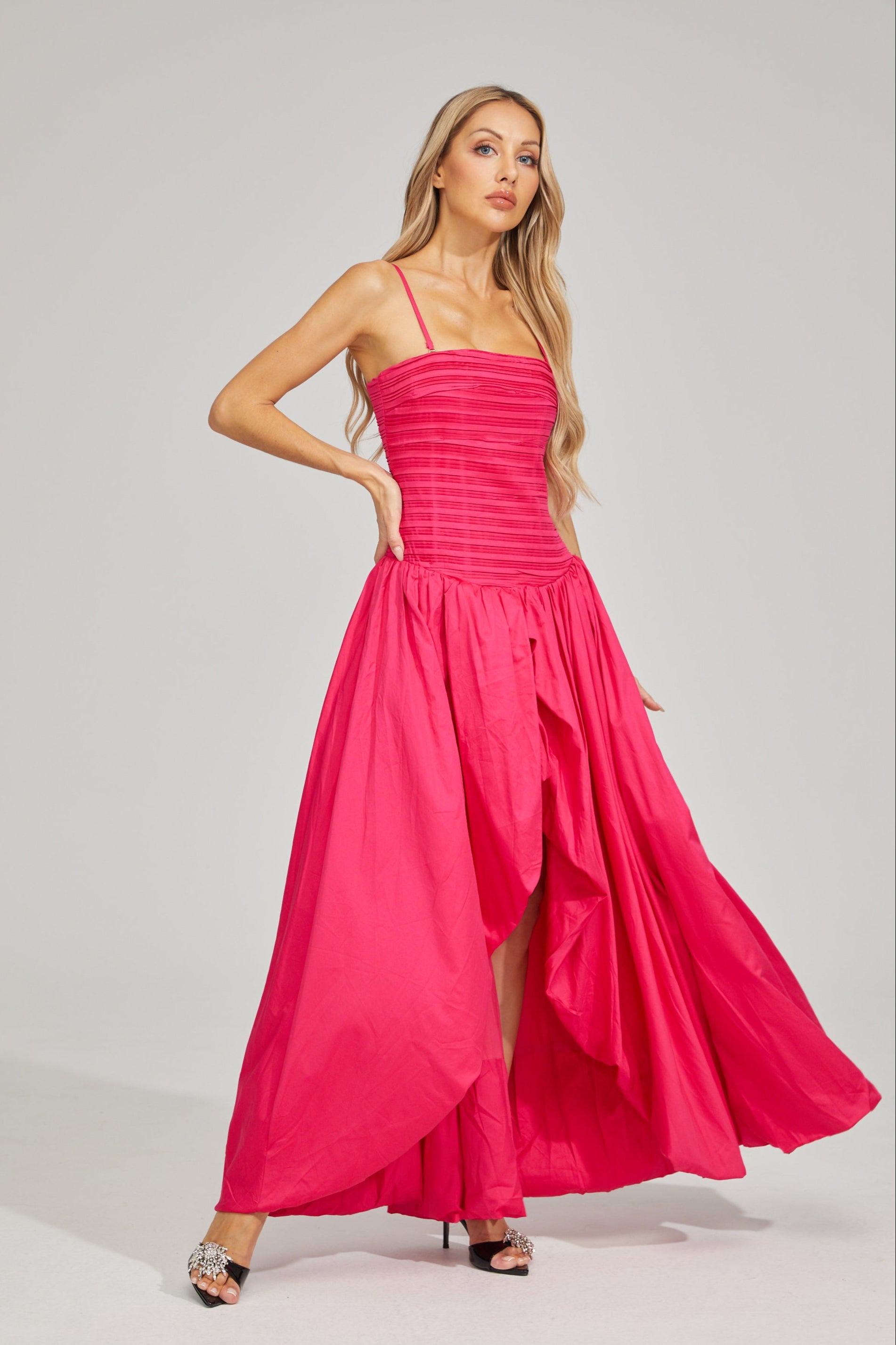 Flamingo Breeze Strapless Maxi Dress
