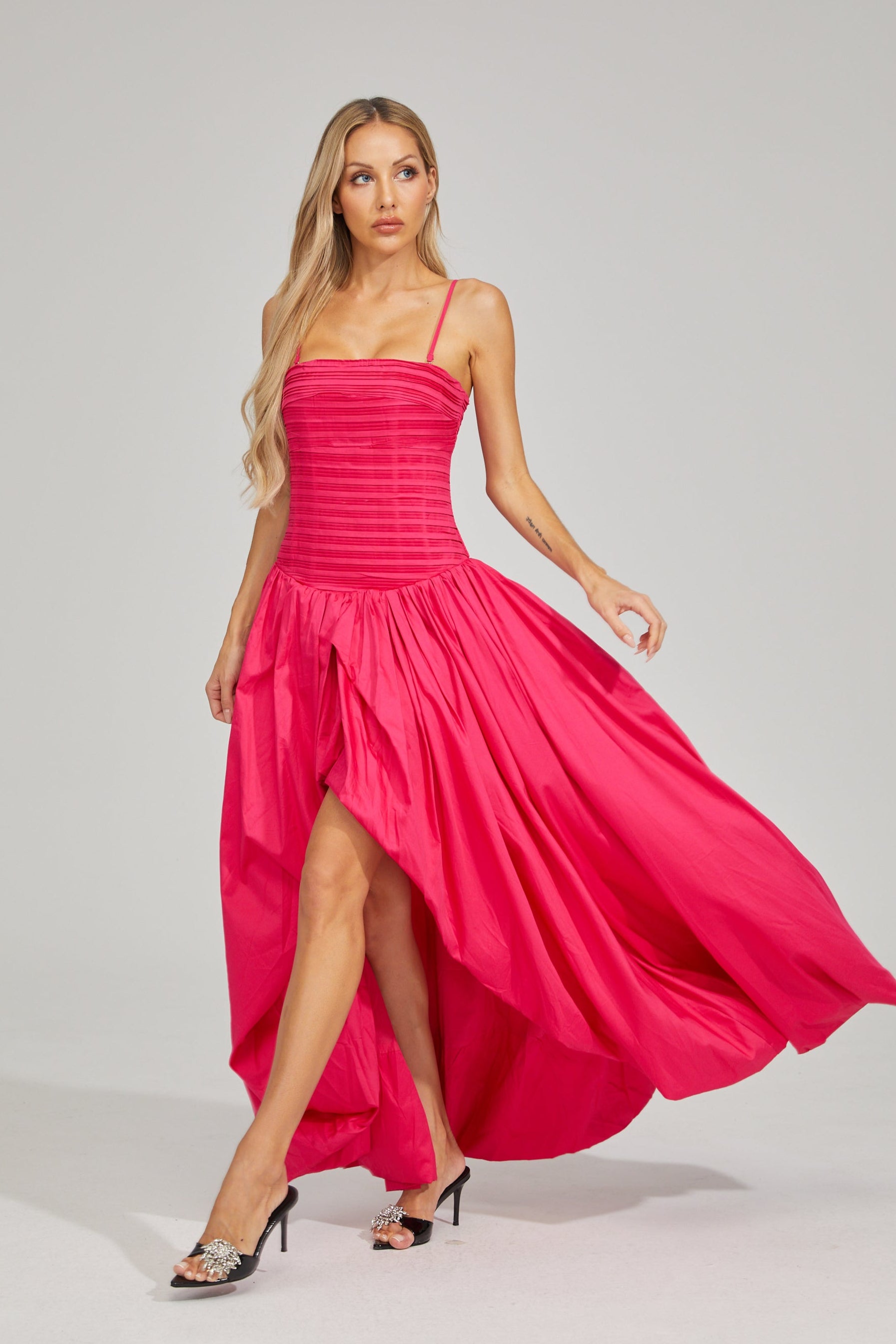 Flamingo Breeze Strapless Maxi Dress