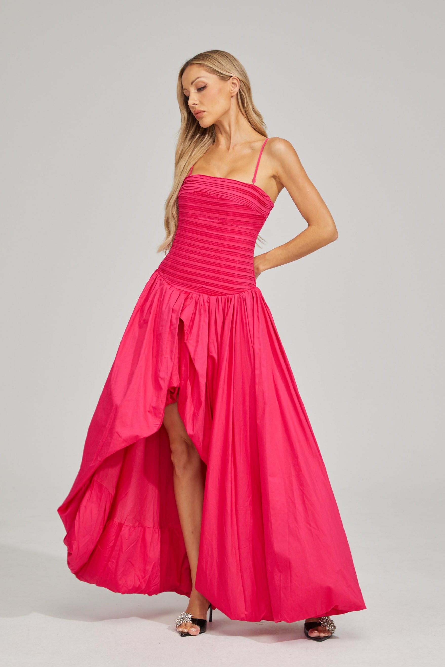 Flamingo Breeze Strapless Maxi Dress