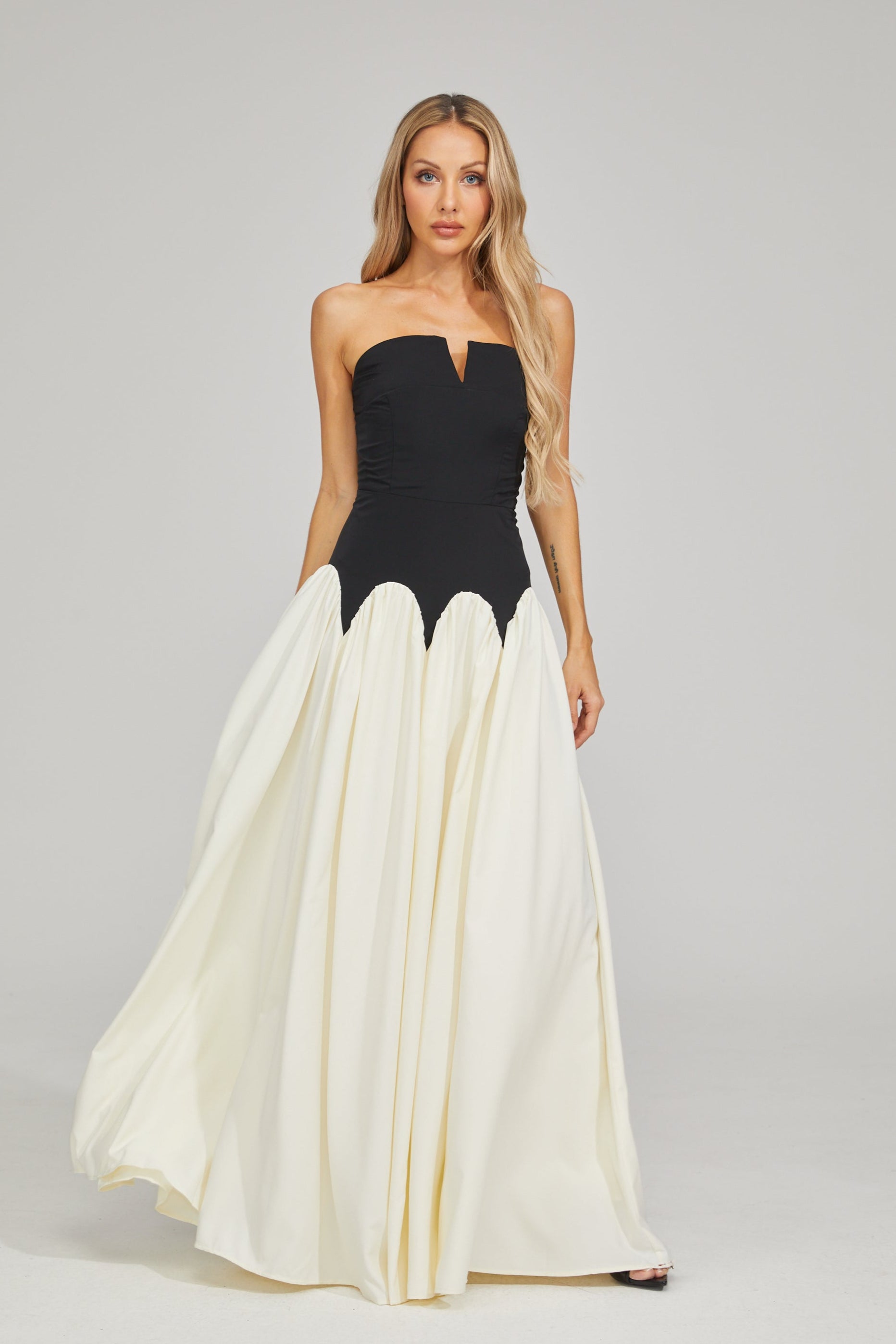 Kallista Midnight Contrast Maxi Dress