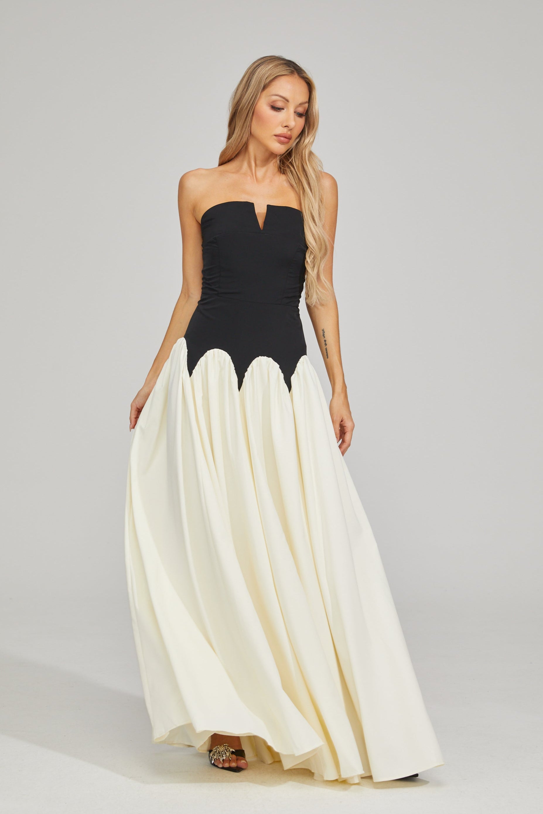 Kallista Midnight Contrast Maxi Dress