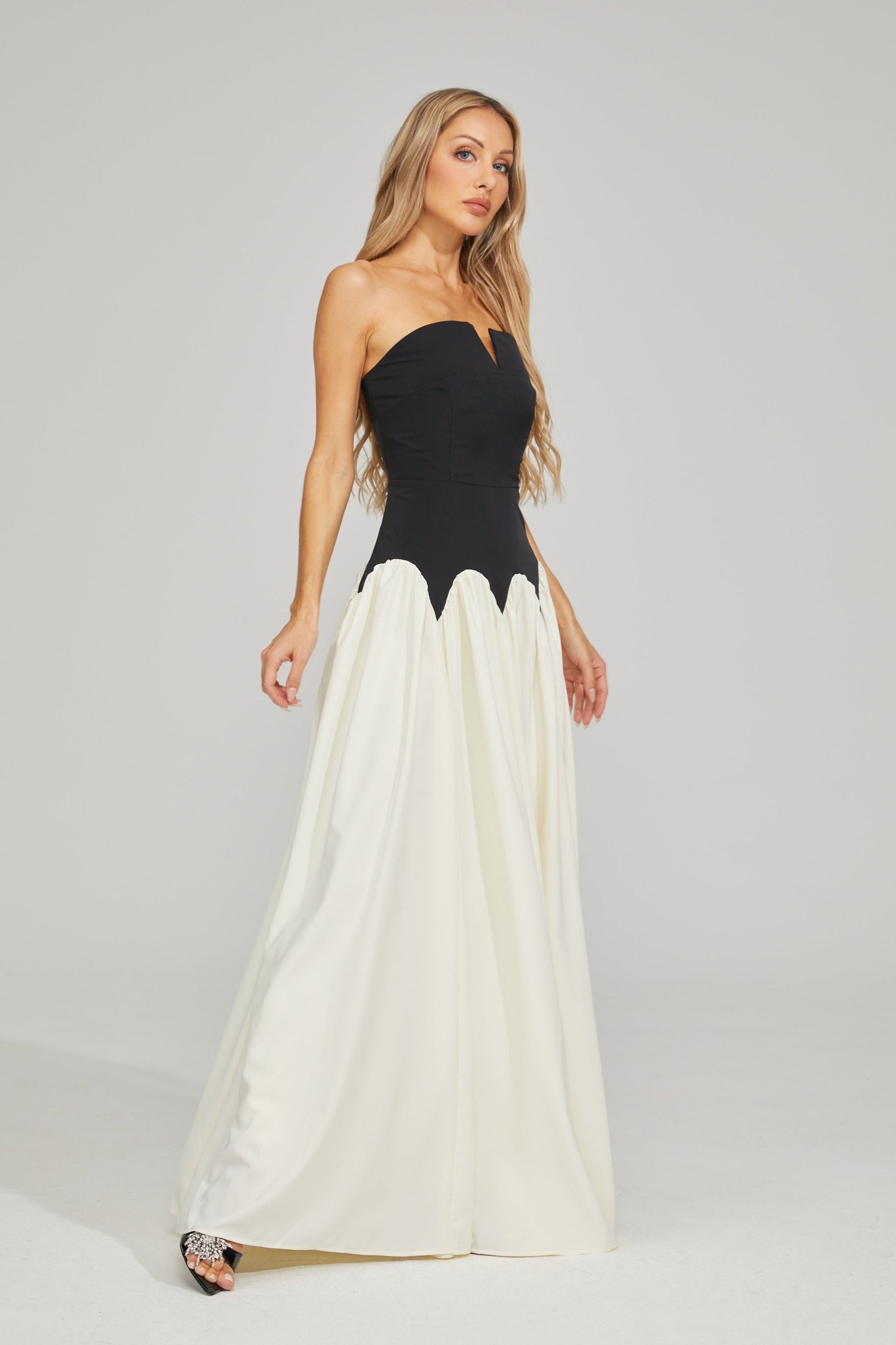 Kallista Midnight Contrast Maxi Dress