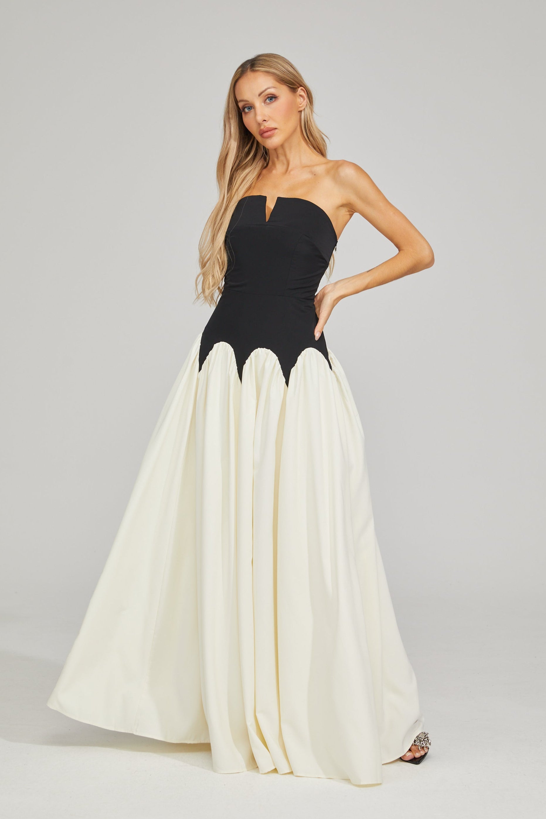 Kallista Midnight Contrast Maxi Dress