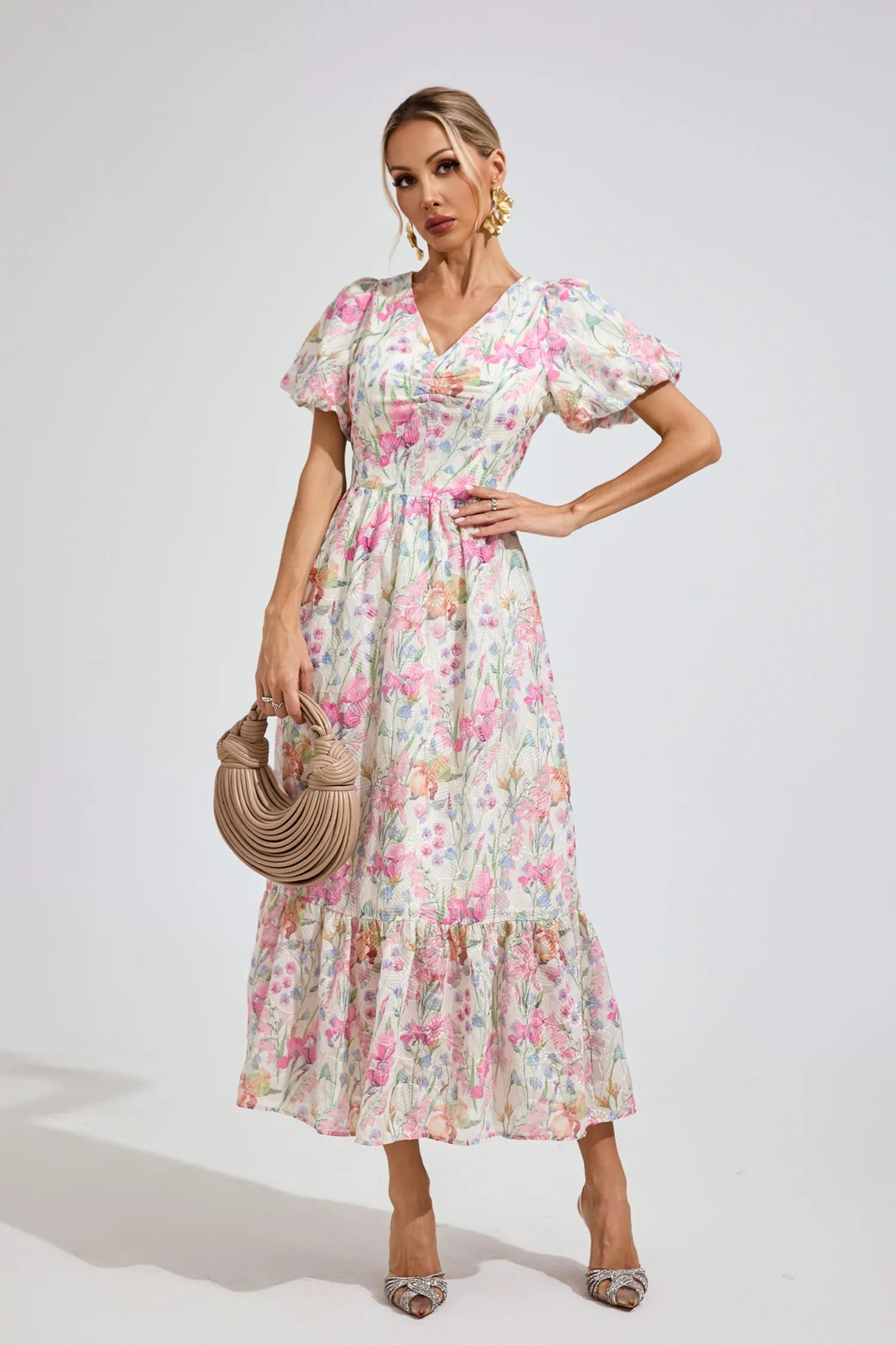 Lonette Floral Print Midi Dress
