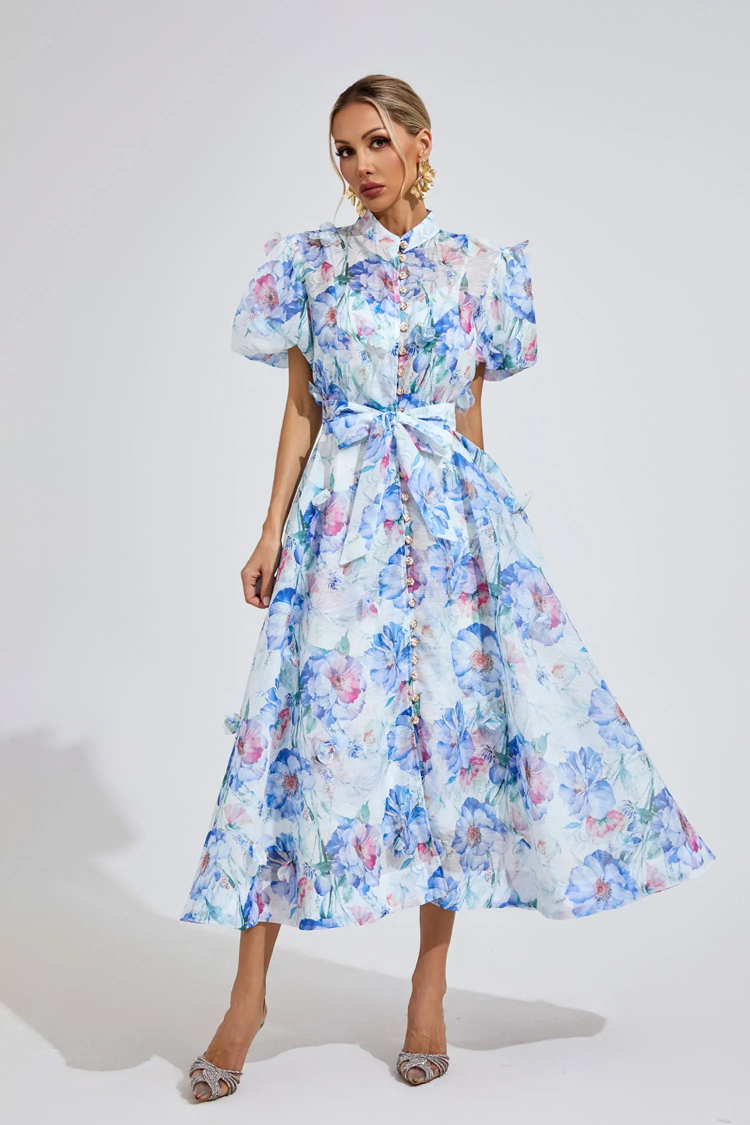 Mahini Cambridge Blue Corset Midi Dress