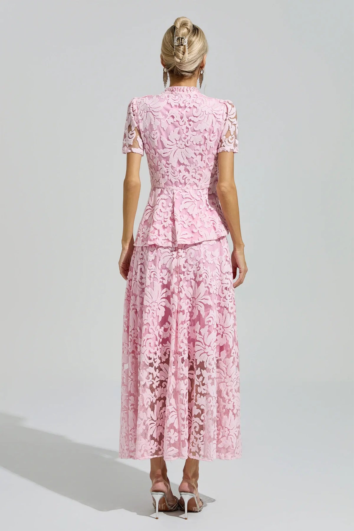 Acacia Pink Embroidered Lace Set