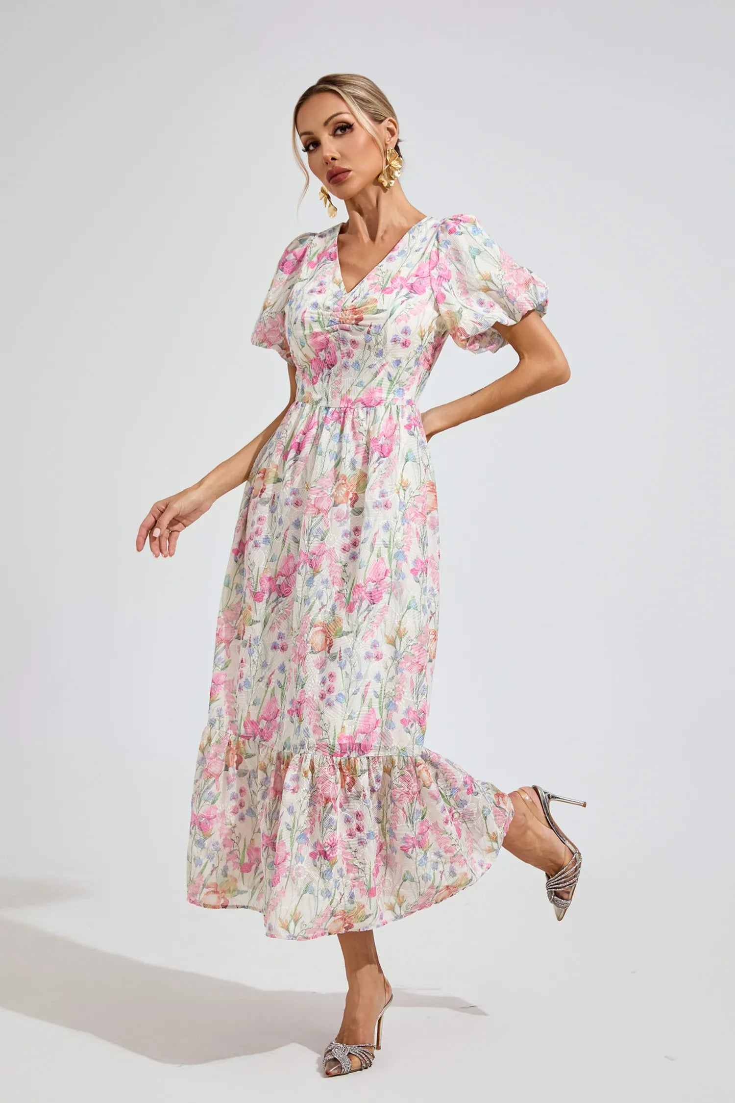 Lonette Floral Print Midi Dress