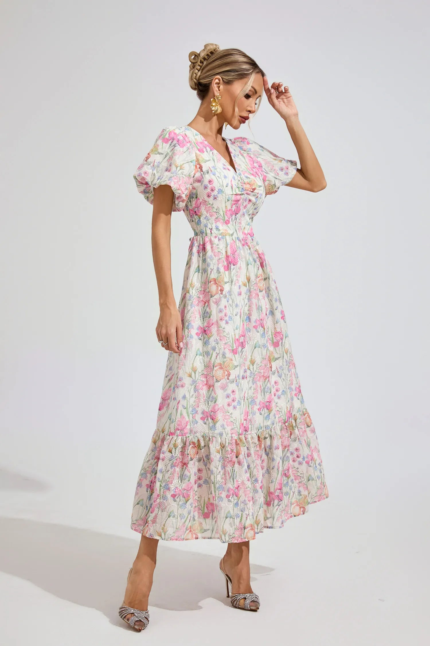 Lonette Floral Print Midi Dress