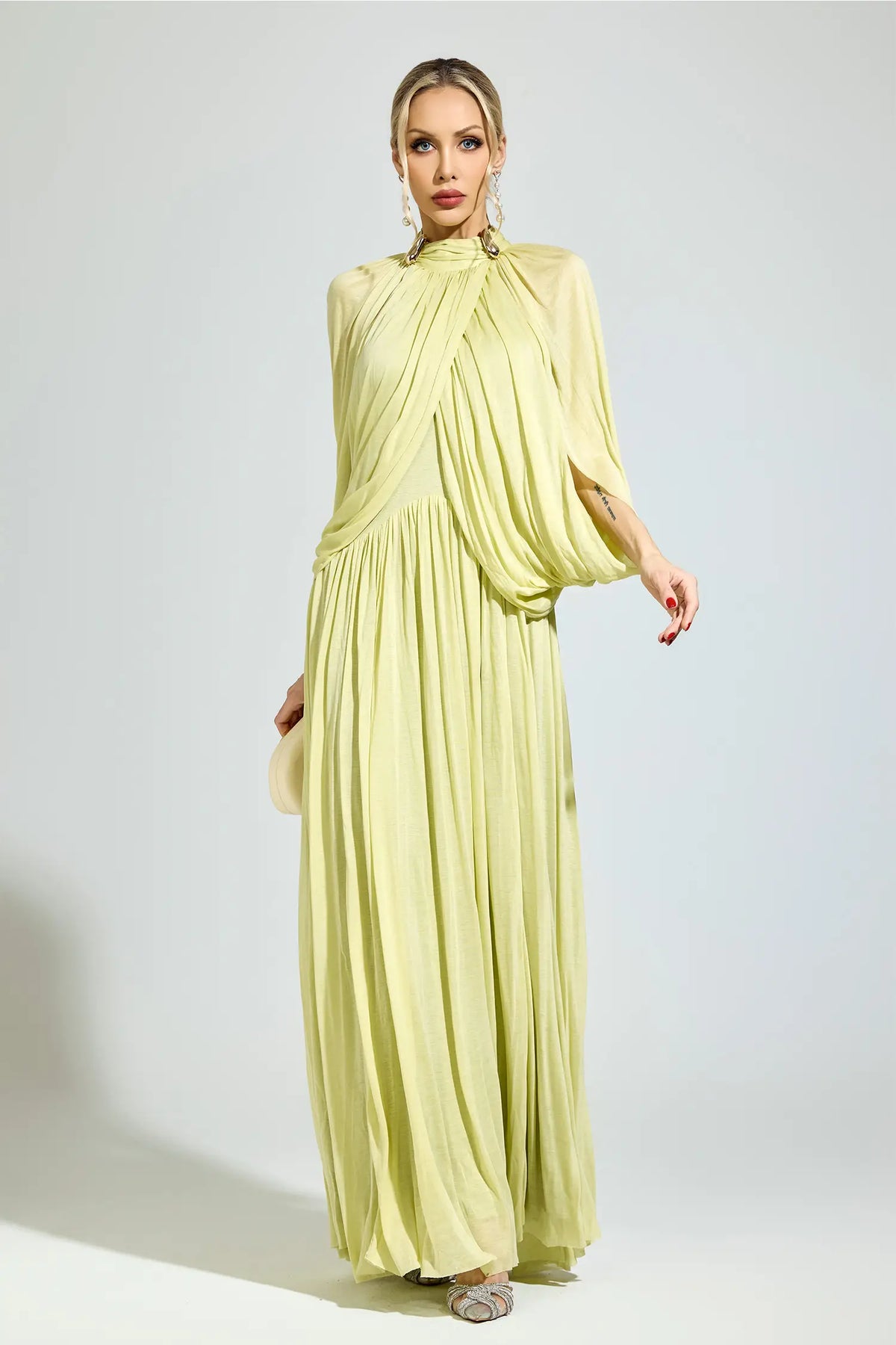 Michelle Green Pleated Maxi Dress
