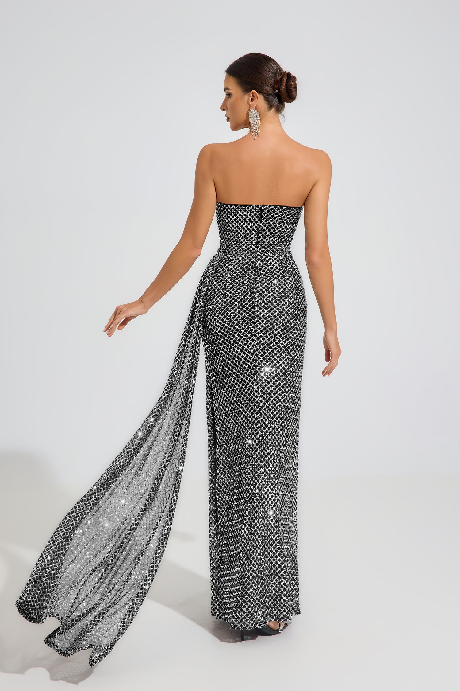 Alexandria Celeste Argent Strapless Maxi Dress