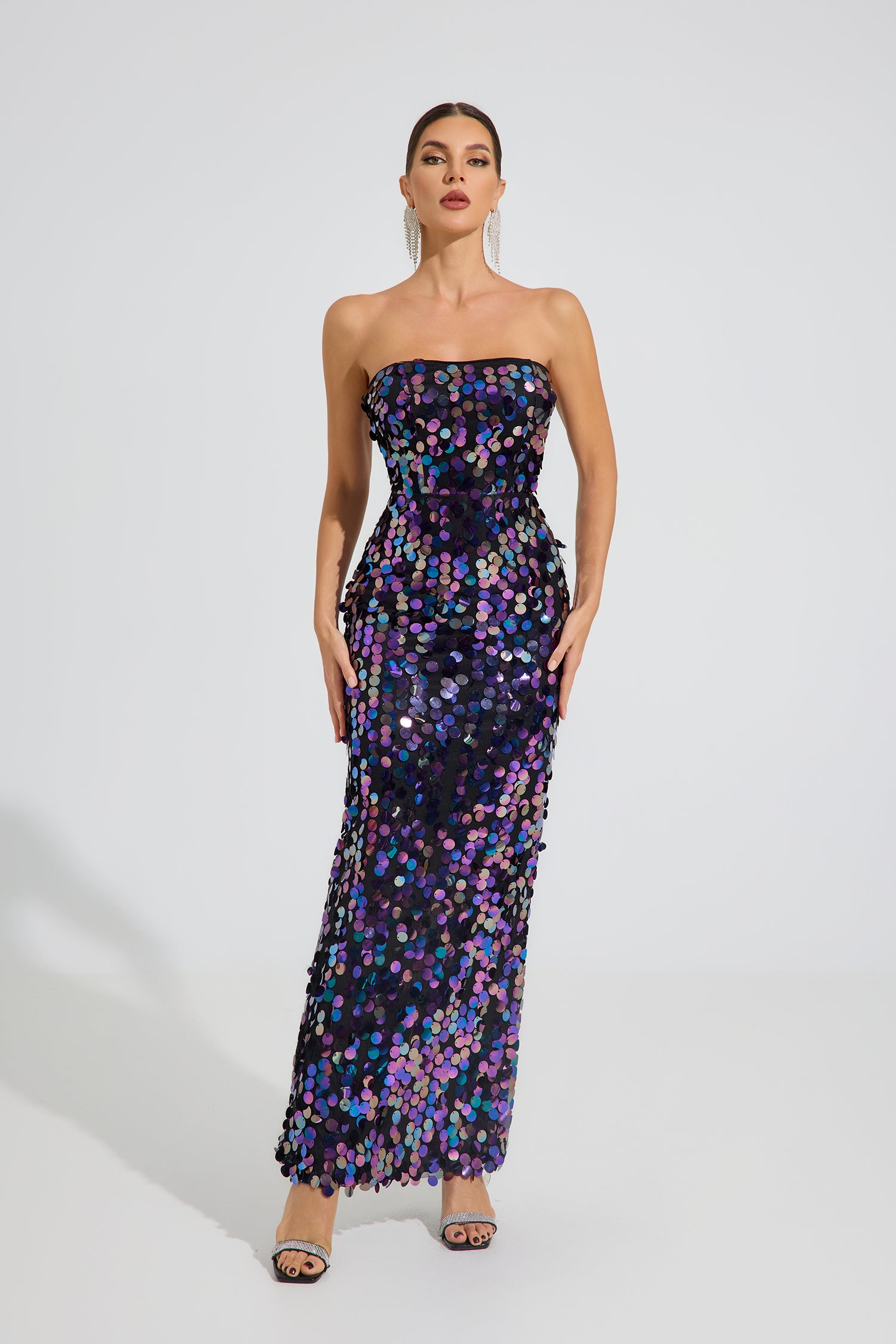 Devon Iridescent Sequin Maxi Dress