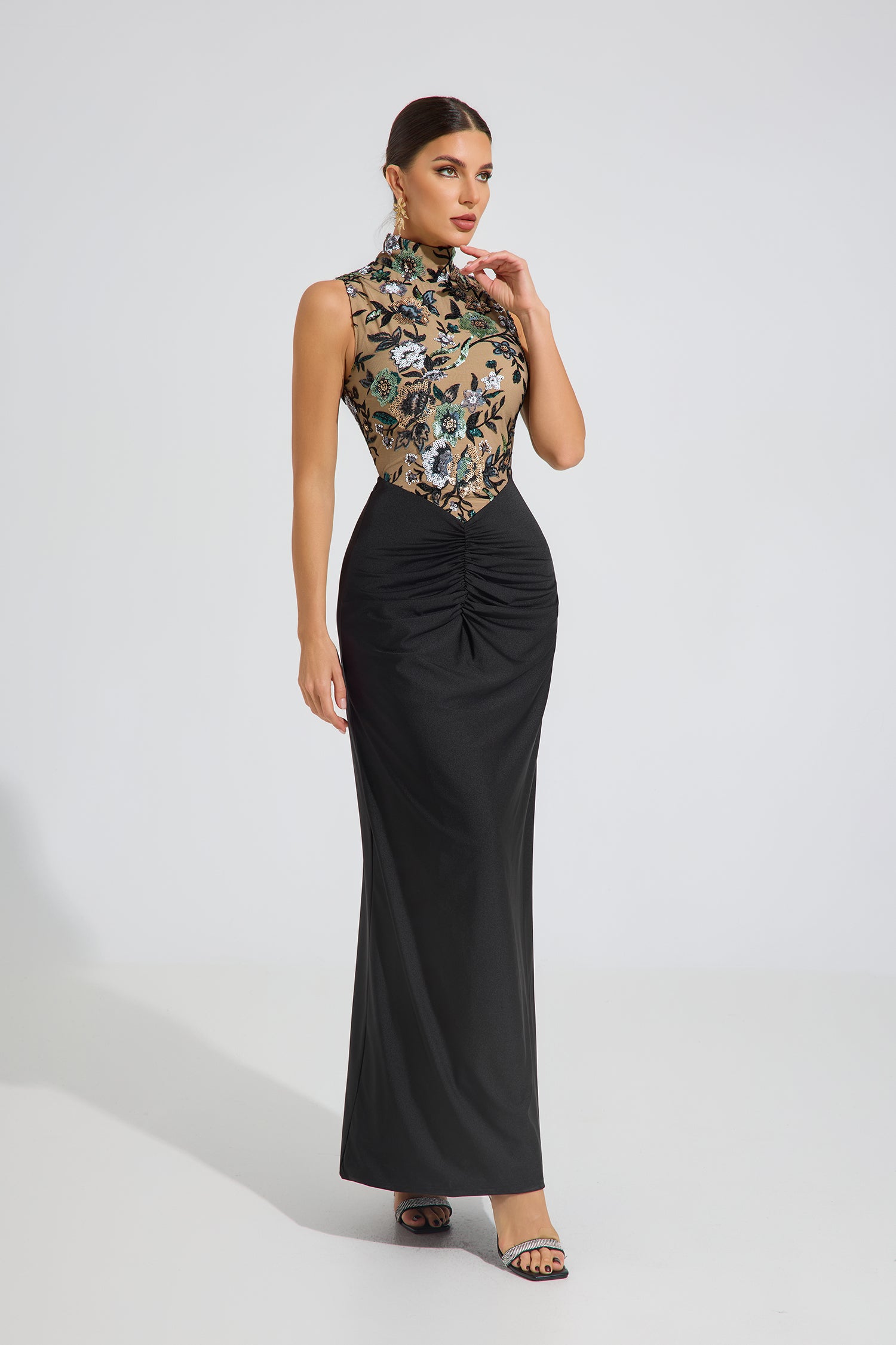 Octavia Floral Illusion Maxi Dress