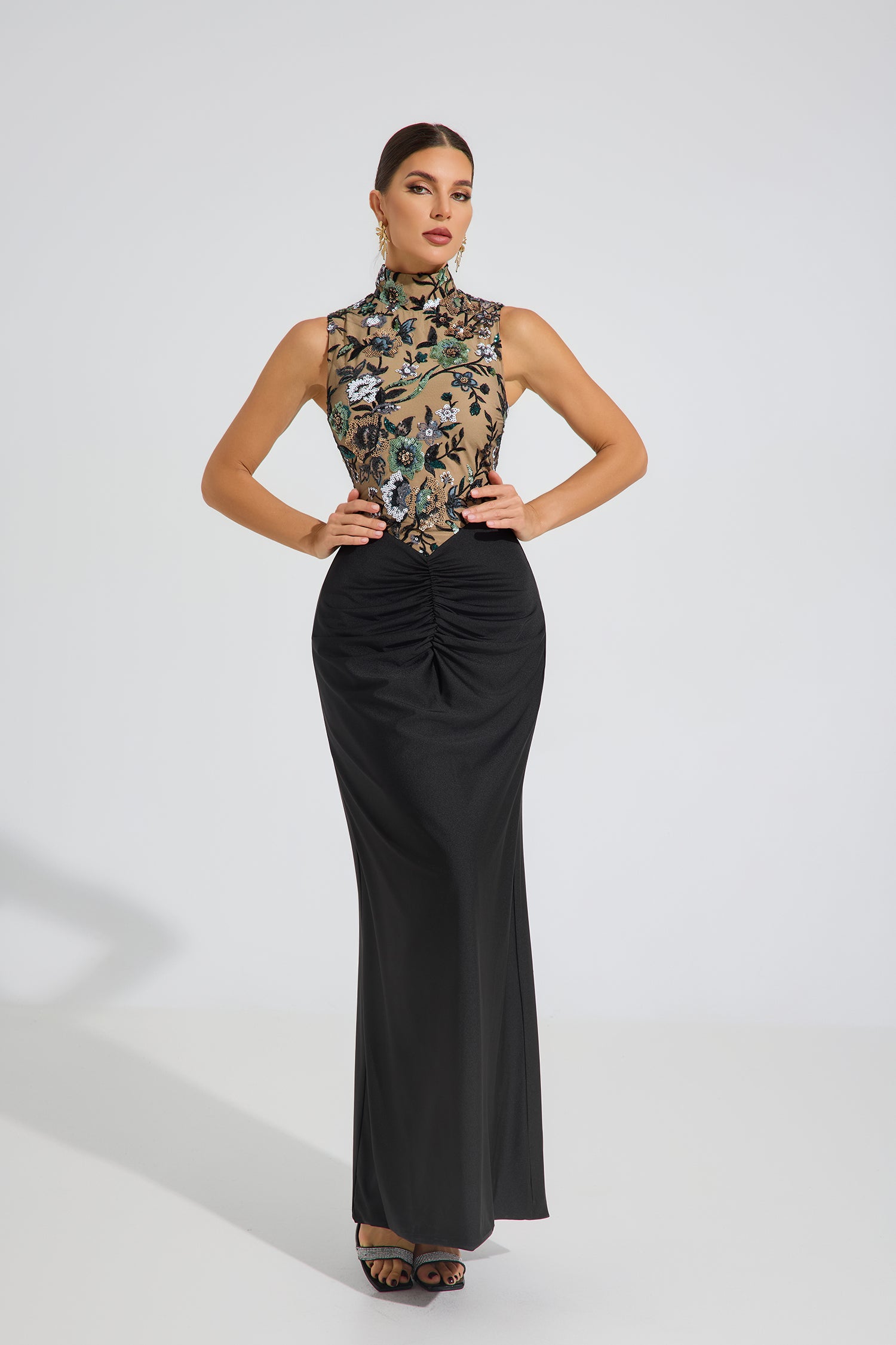 Octavia Floral Illusion Maxi Dress