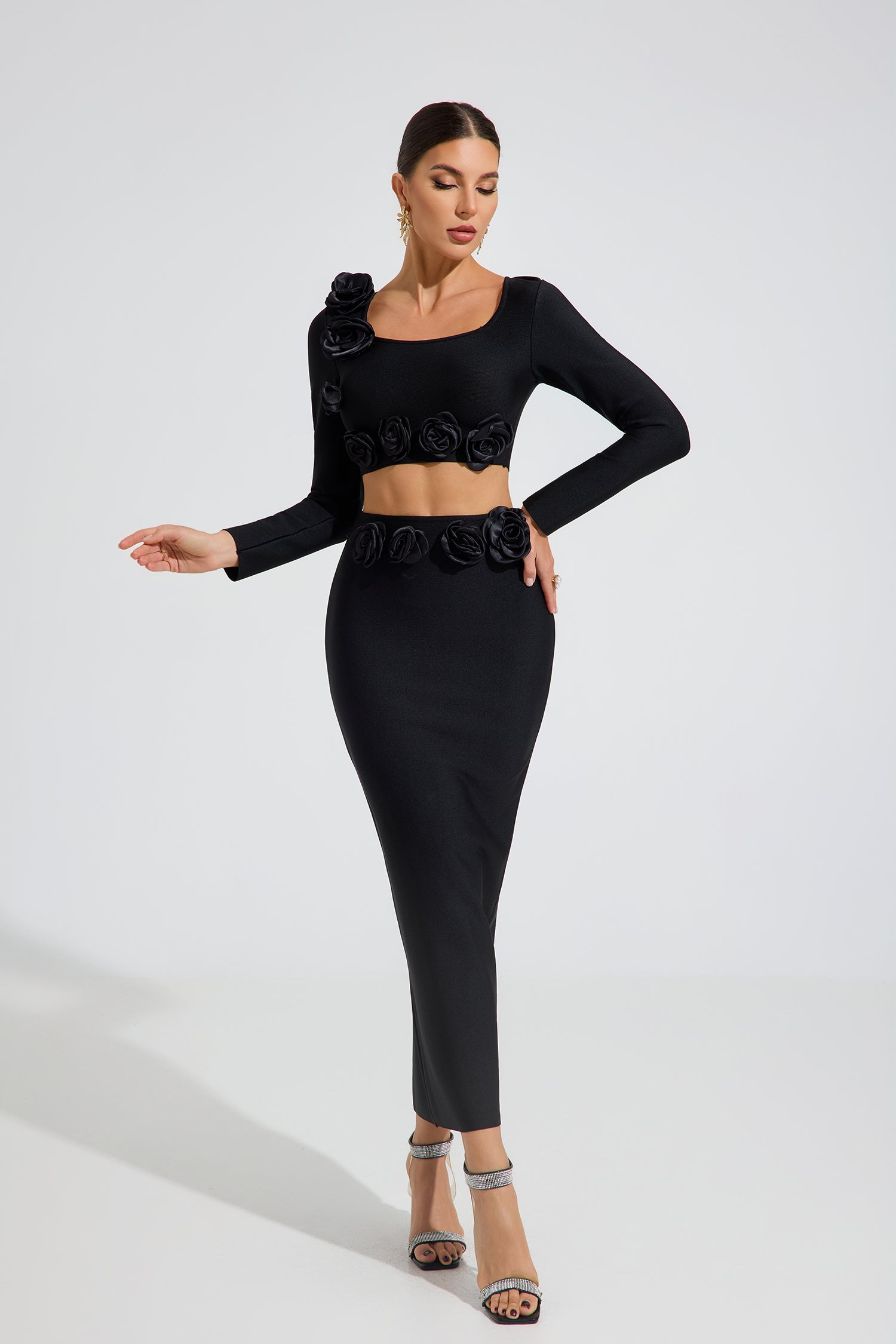 Olga Noir Rose Two-Piece Set