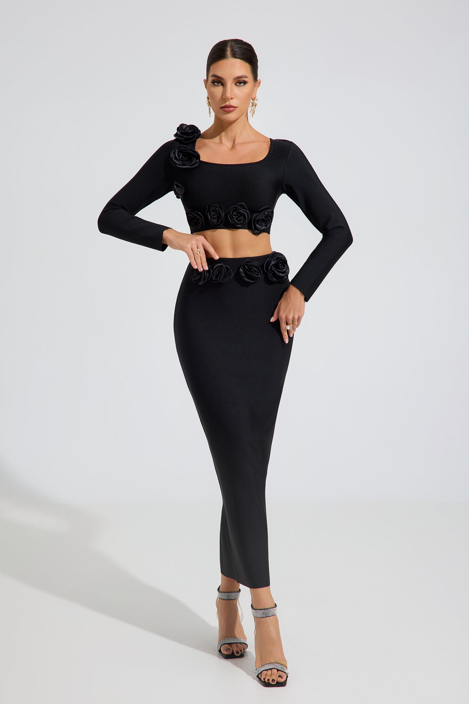Olga Noir Rose Two-Piece Set