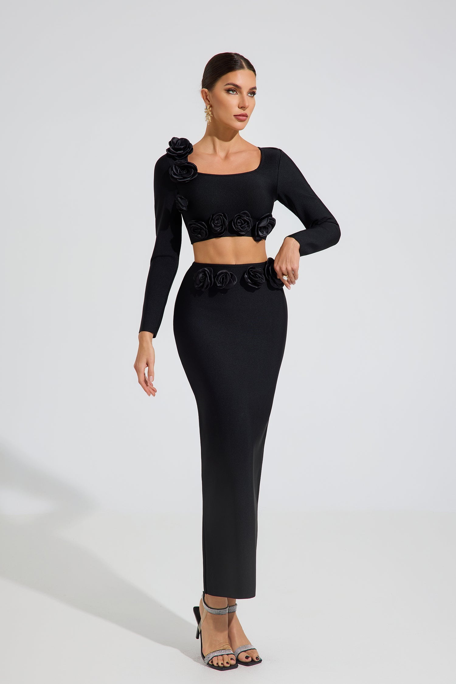 Olga Noir Rose Two-Piece Set
