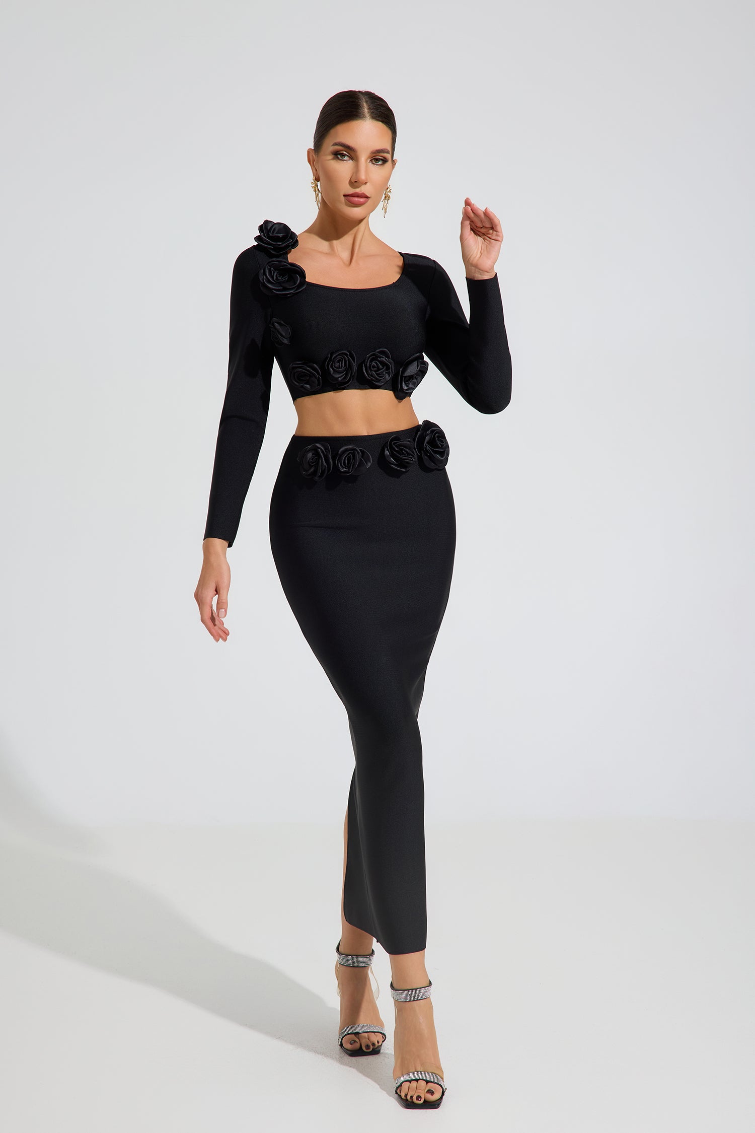 Olga Noir Rose Two-Piece Set