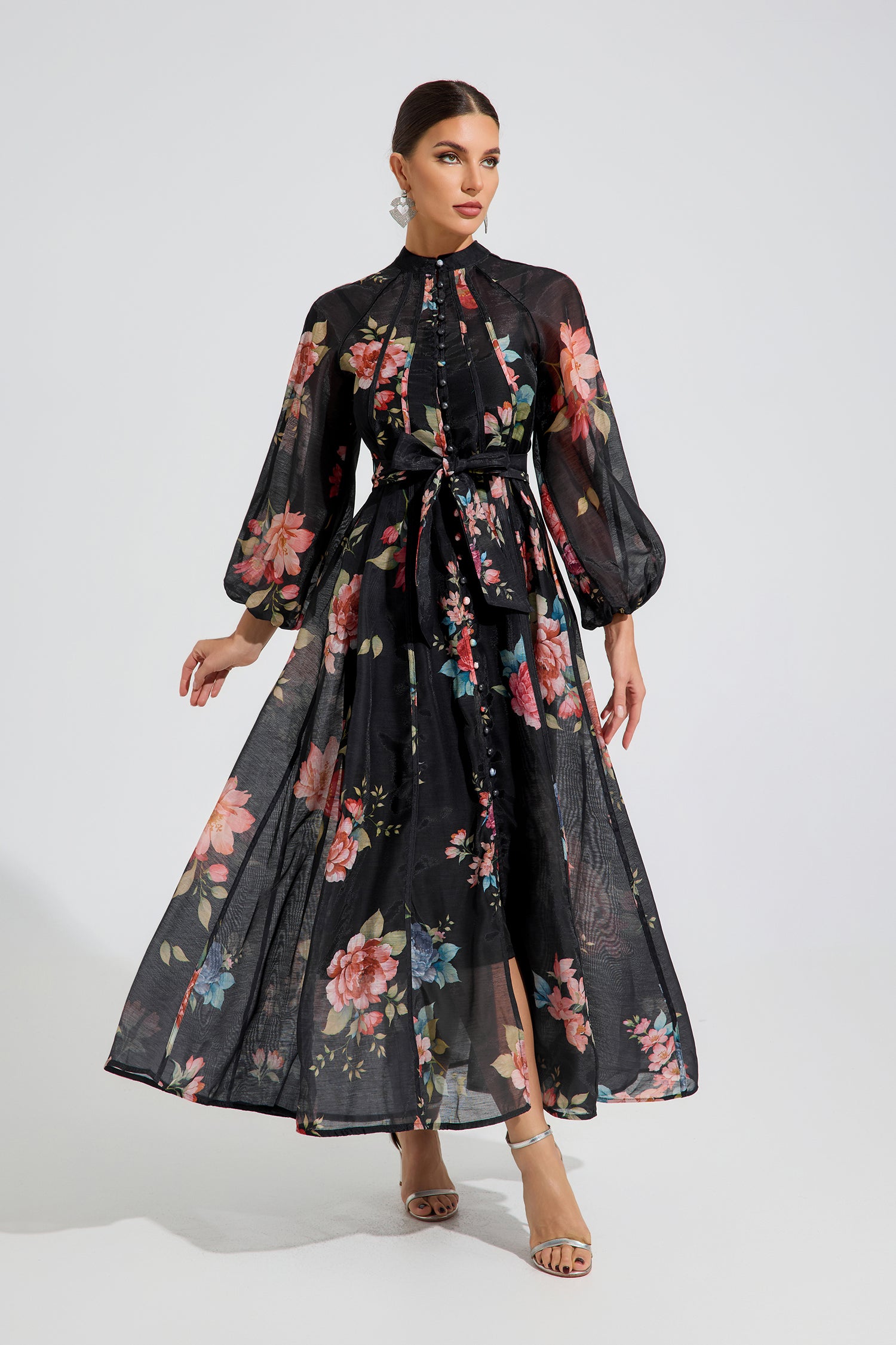 black cowl neck maxi dress Jersey Cowl Neck Gown in Black Black