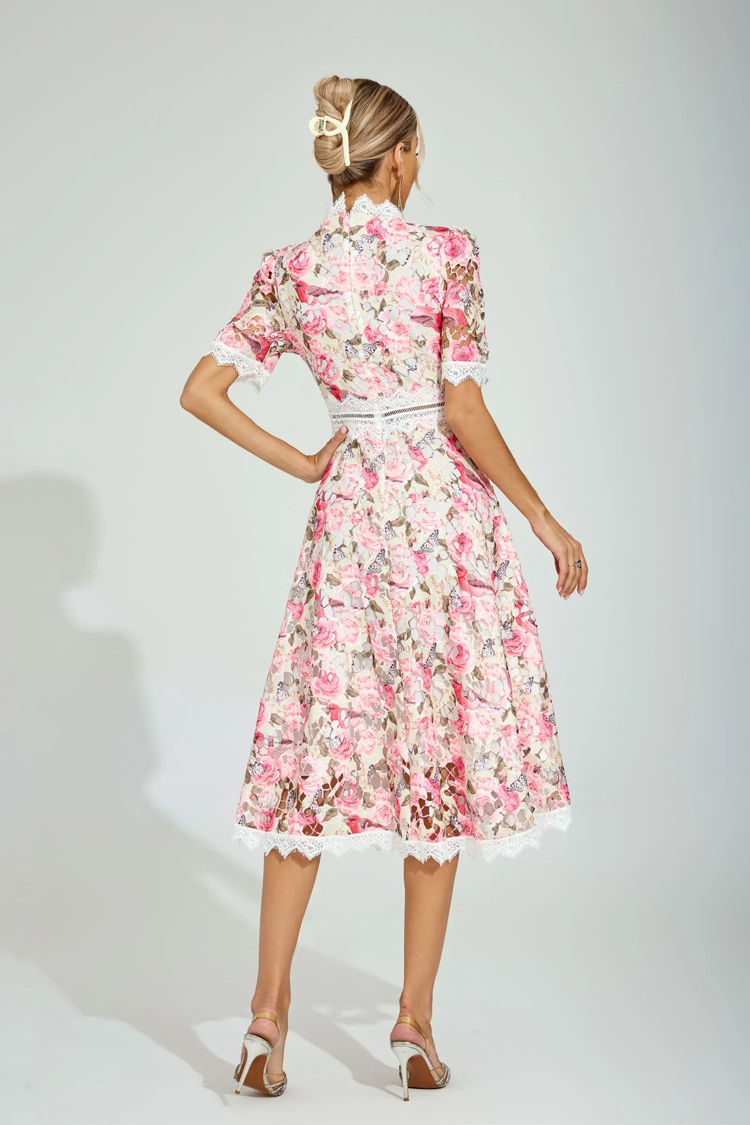 Ainsley Floral Lace Midi Dress