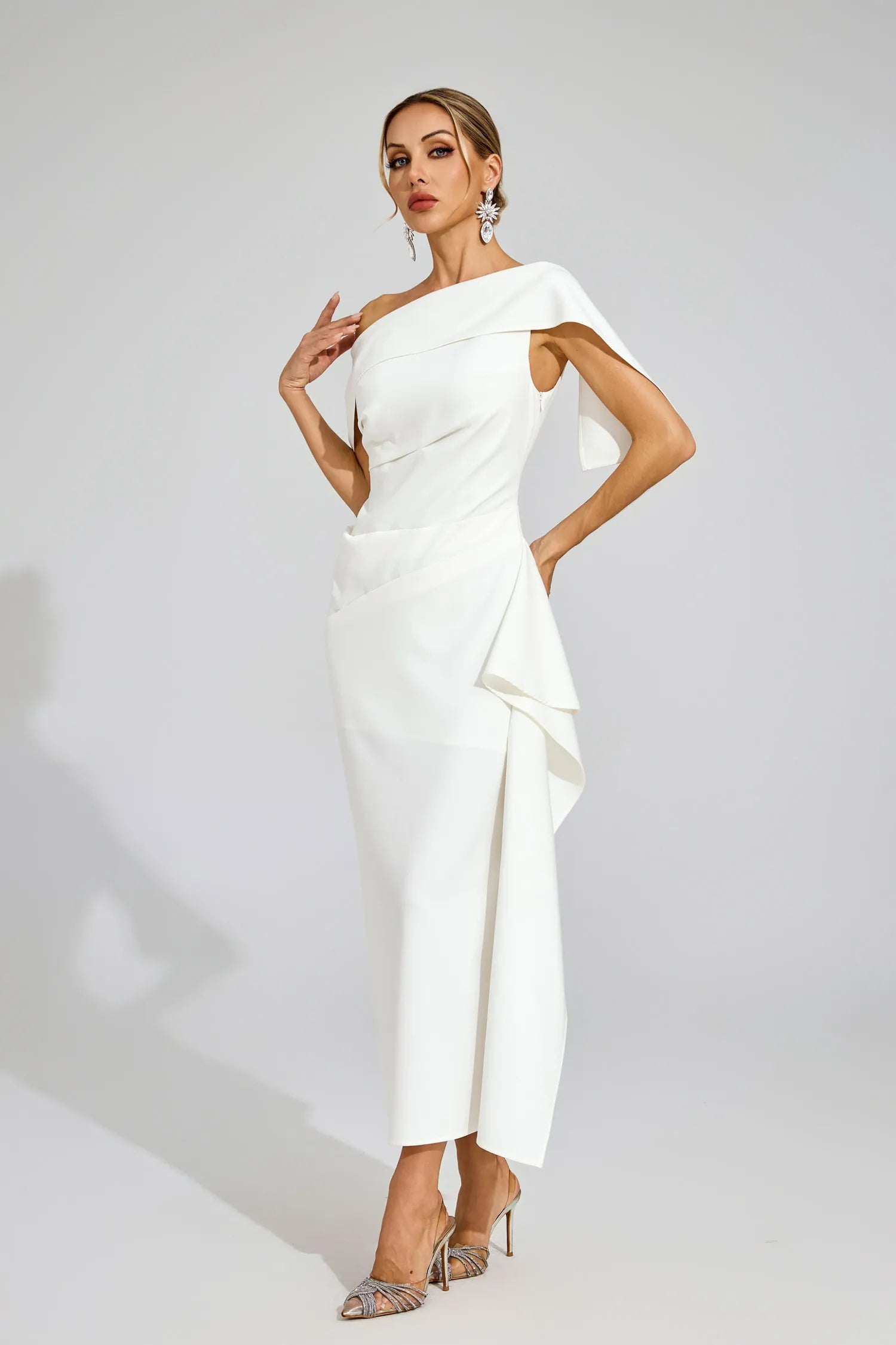 Tiffany White Ruffle Off Shoulder Maxi Dress